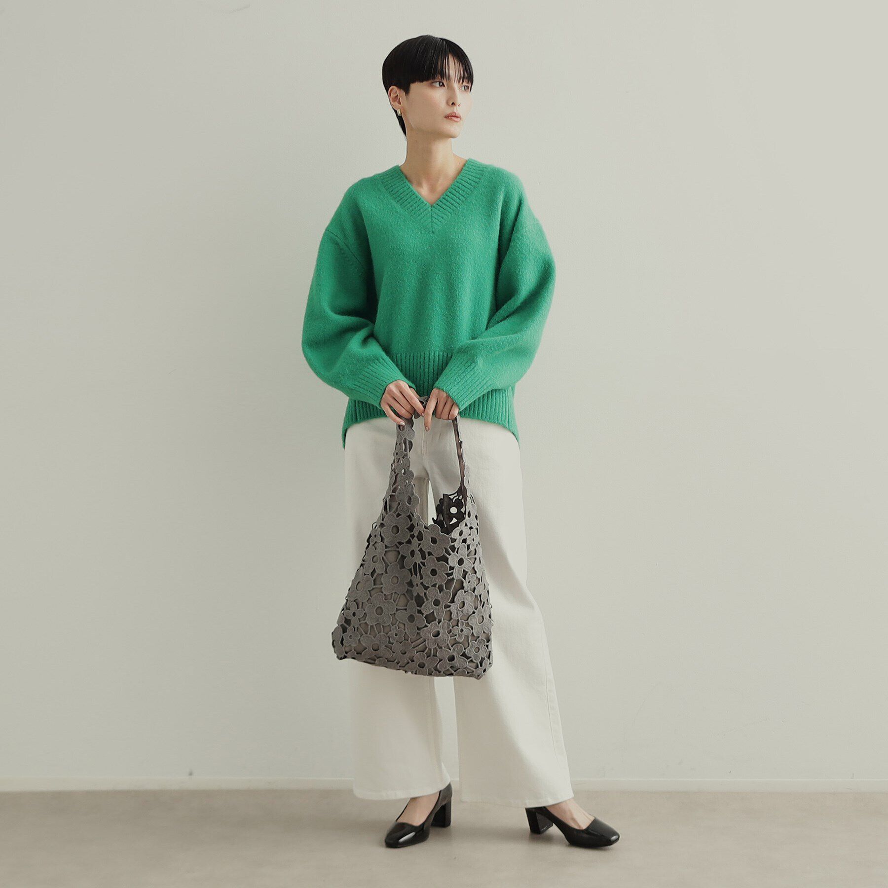 OPAQUE.CLIP「フラワーレーストートバッグ」|トートバッグ|