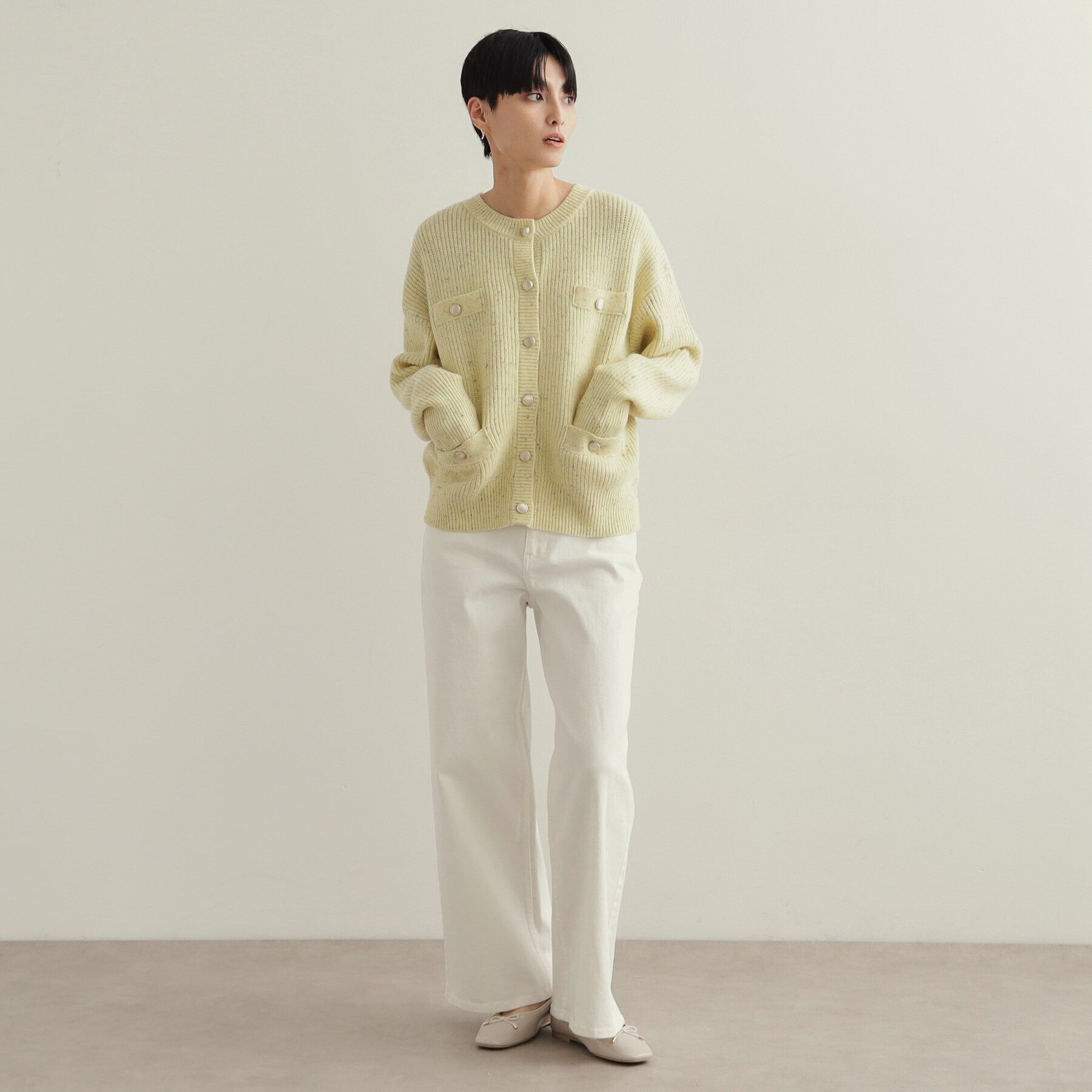 OPAQUE.CLIP「カラーネップニットカーディガン【洗濯機洗い可】」|カーディガン|