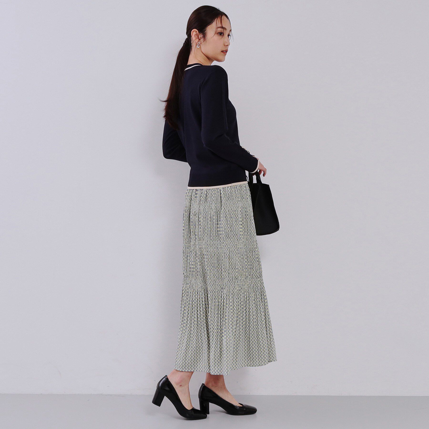 OPAQUE.CLIP「幾何柄マジョリカプリーツスカート【洗濯機洗い可】」|スカート|