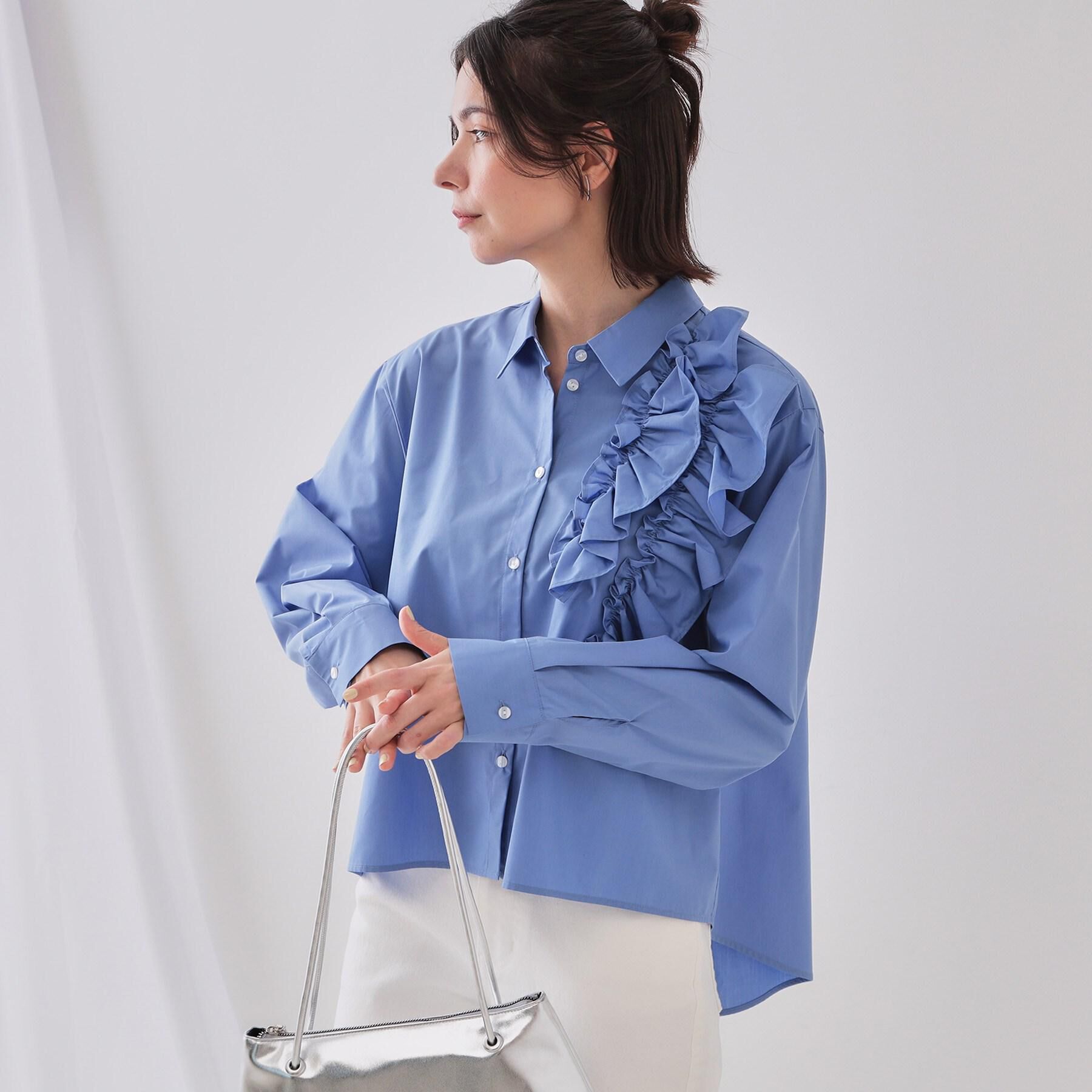 OPAQUE.CLIP「《andGIRL掲載》フリルデザインシャツ【洗濯機洗い可】」|シャツ・ブラウス|