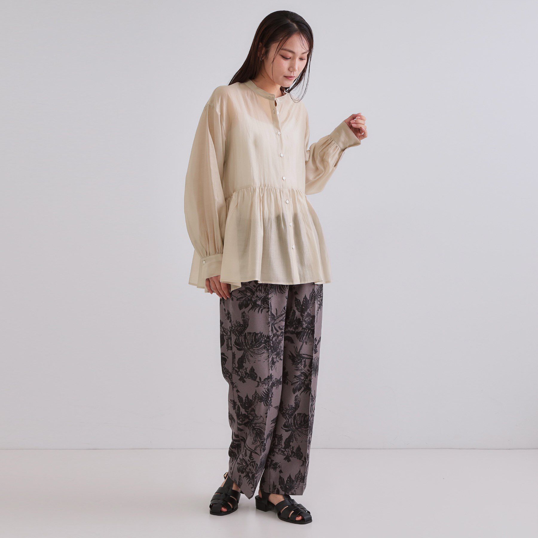 OPAQUE.CLIP「シアーペプラムブラウス【洗濯機洗い可】」|シャツ・ブラウス|