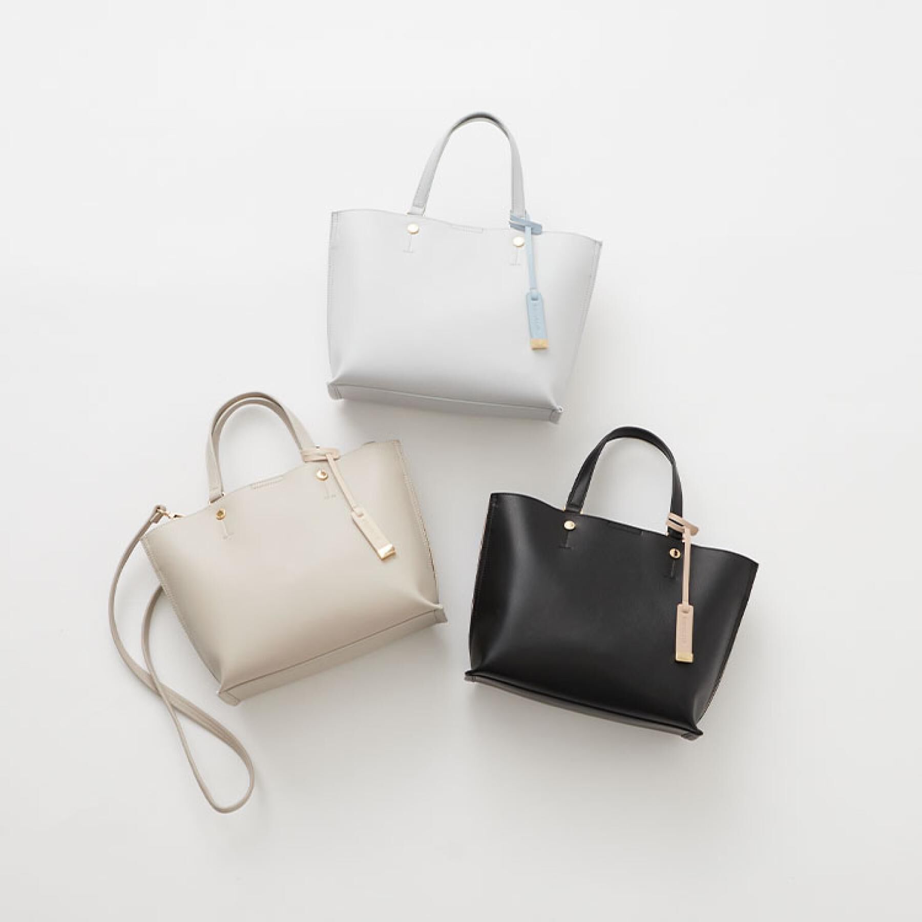 OPAQUE.CLIP「【2WAY】バイカラー3層ミドルトートバッグ」|トートバッグ|