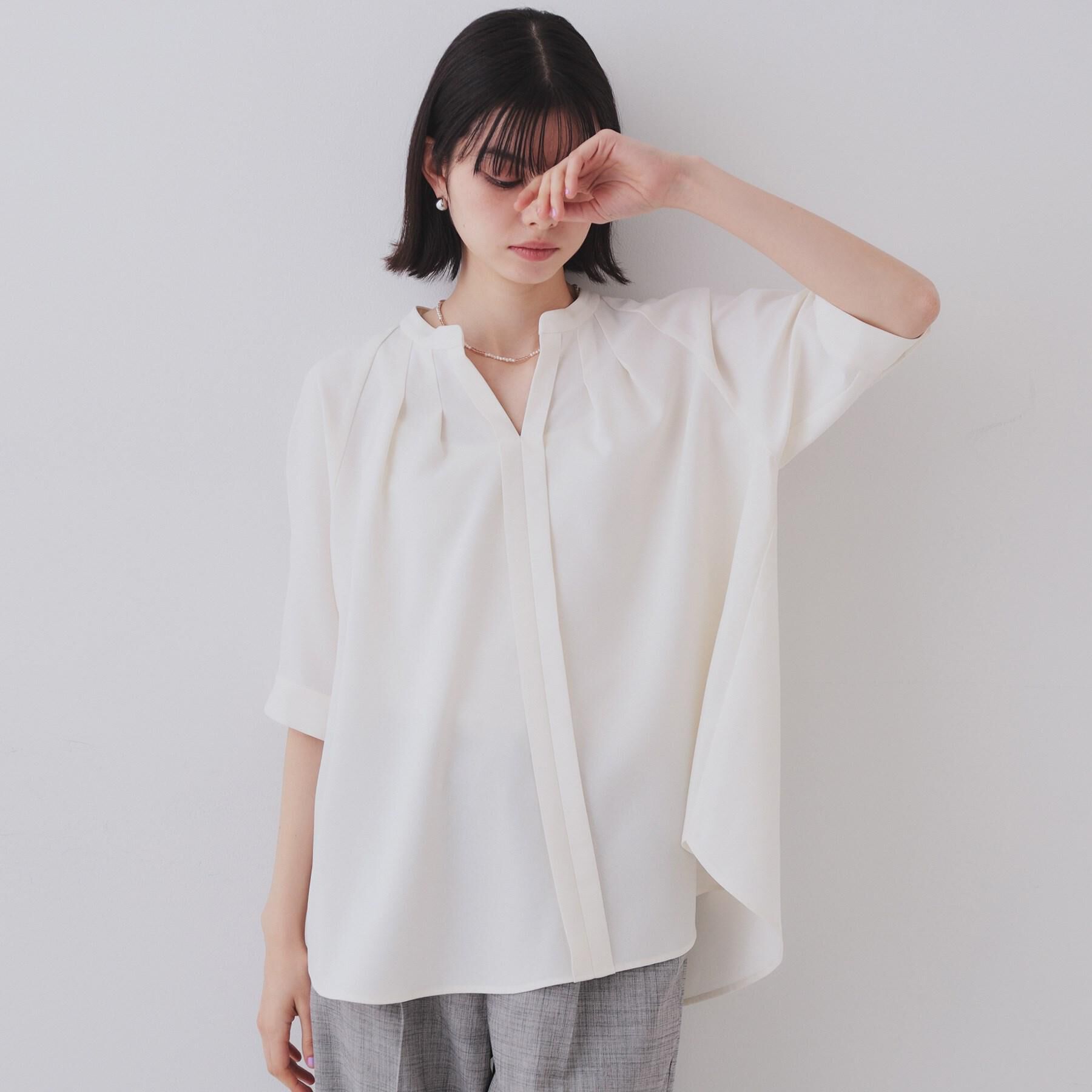 OPAQUE.CLIP「タックスキッパーブラウス【洗濯機洗い可】」|シャツ・ブラウス|