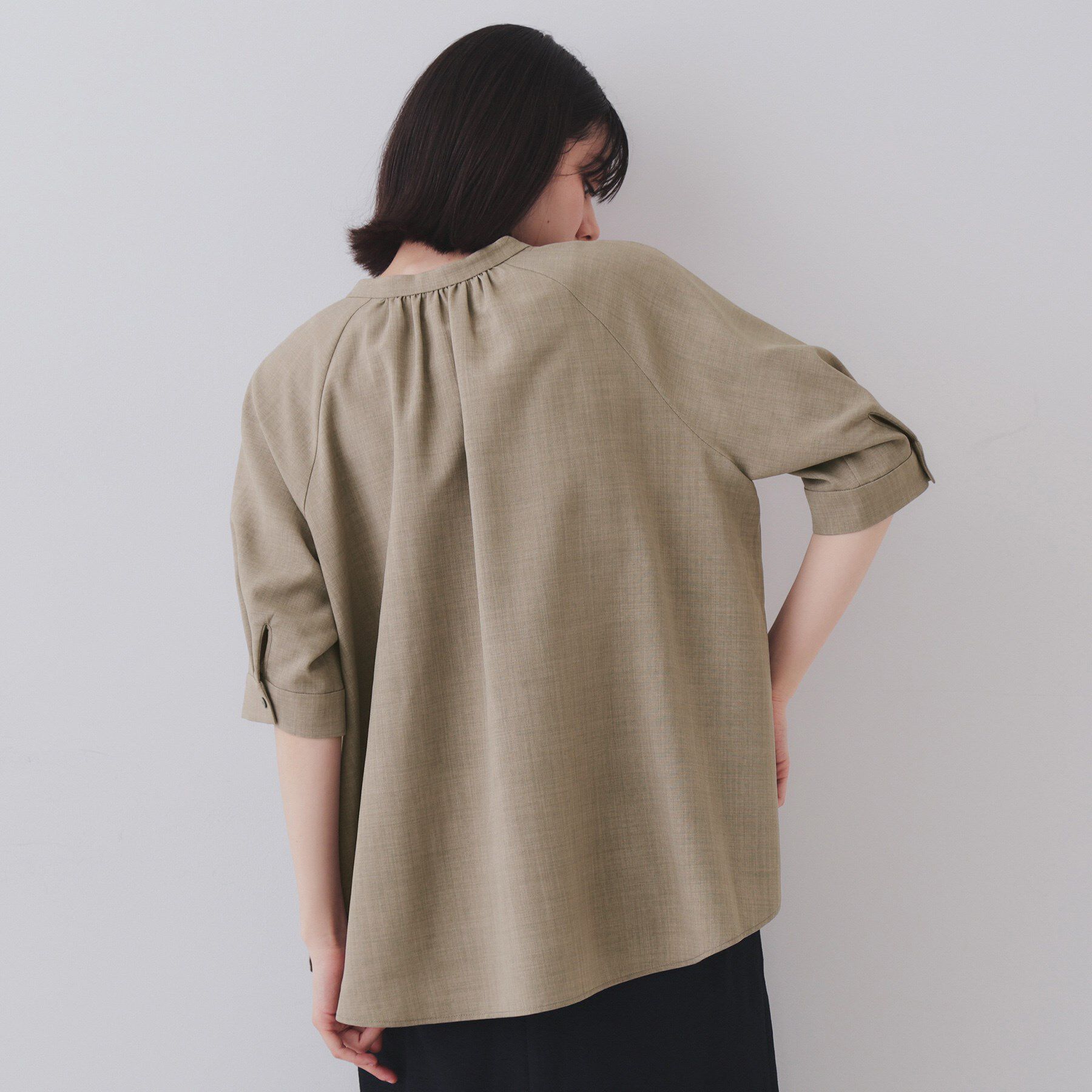 OPAQUE.CLIP「タックスキッパーブラウス【洗濯機洗い可】」|シャツ・ブラウス|