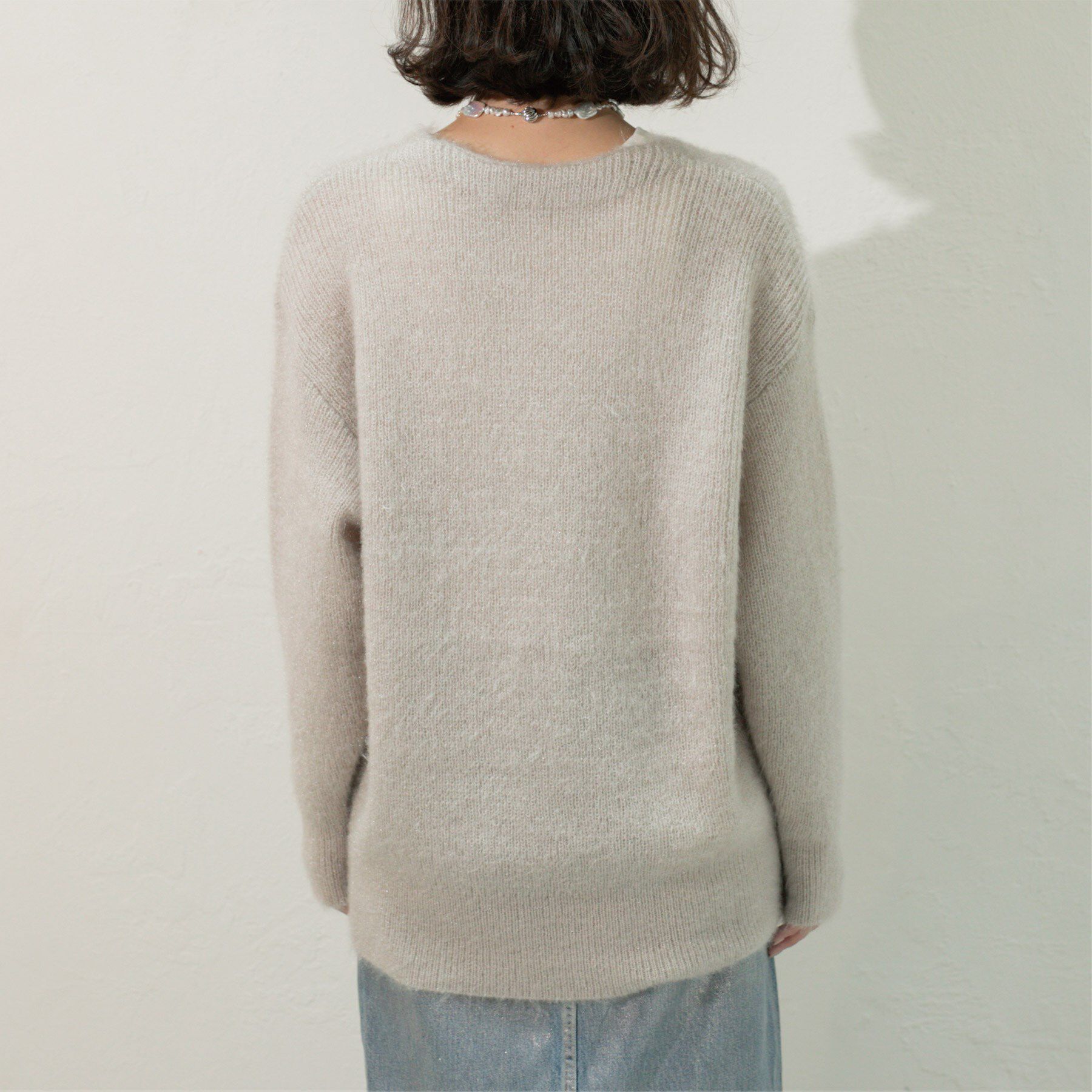 OPAQUE.CLIP「クリアシャギーVネックニット【洗える】」|ニット・セーター|