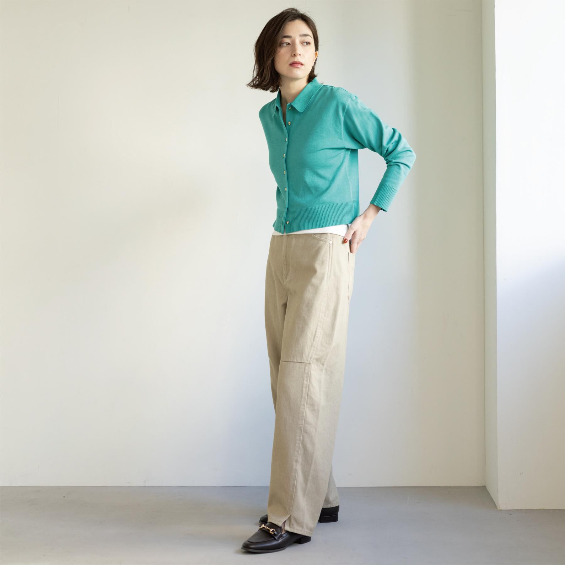 OPAQUE.CLIP「カーブシルエットカラーデニム【洗濯機OK】」|デニム|