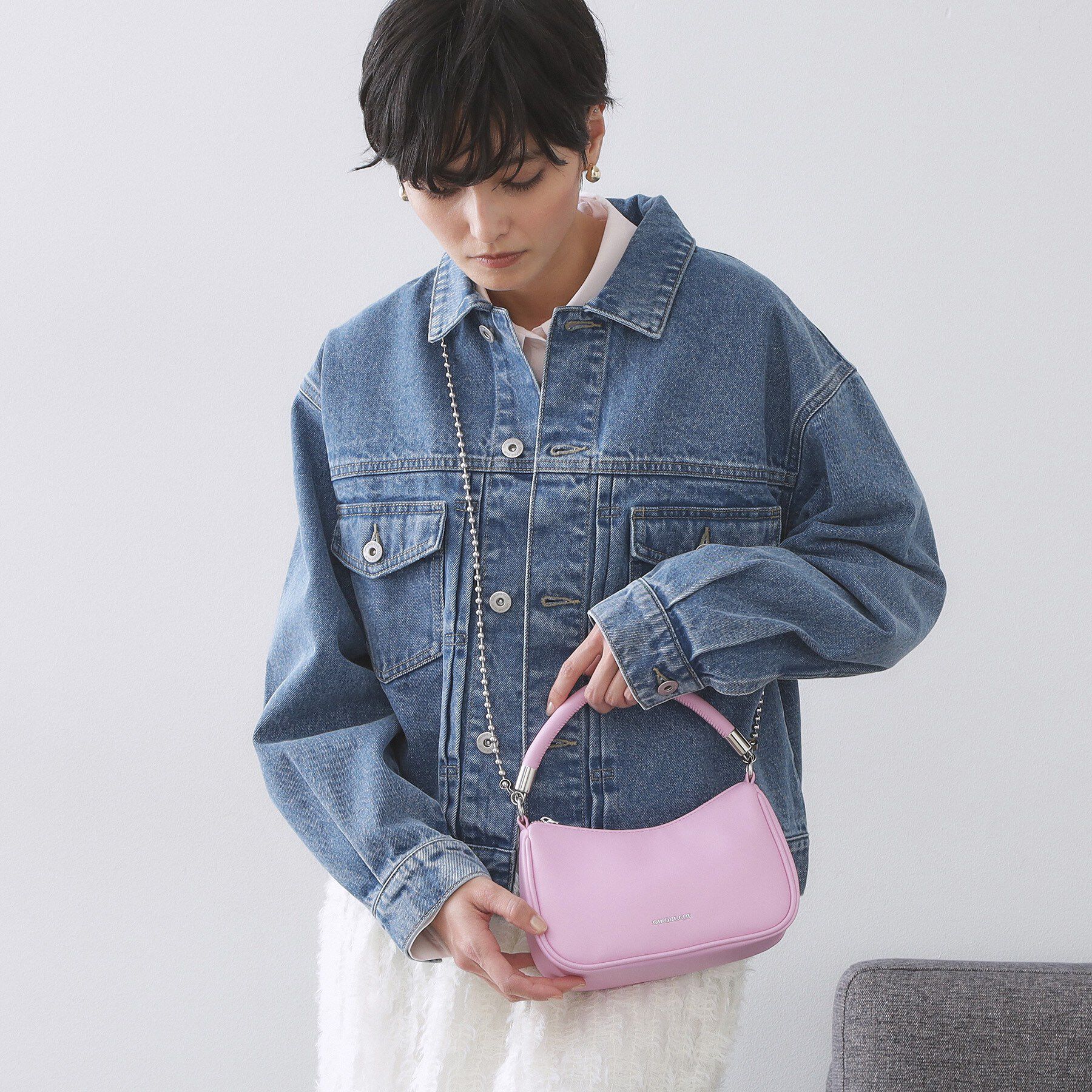 OPAQUE.CLIP「【2WAY】ボールチェーンミニショルダー」|ショルダー・メッセンジャー|ピンク(071)