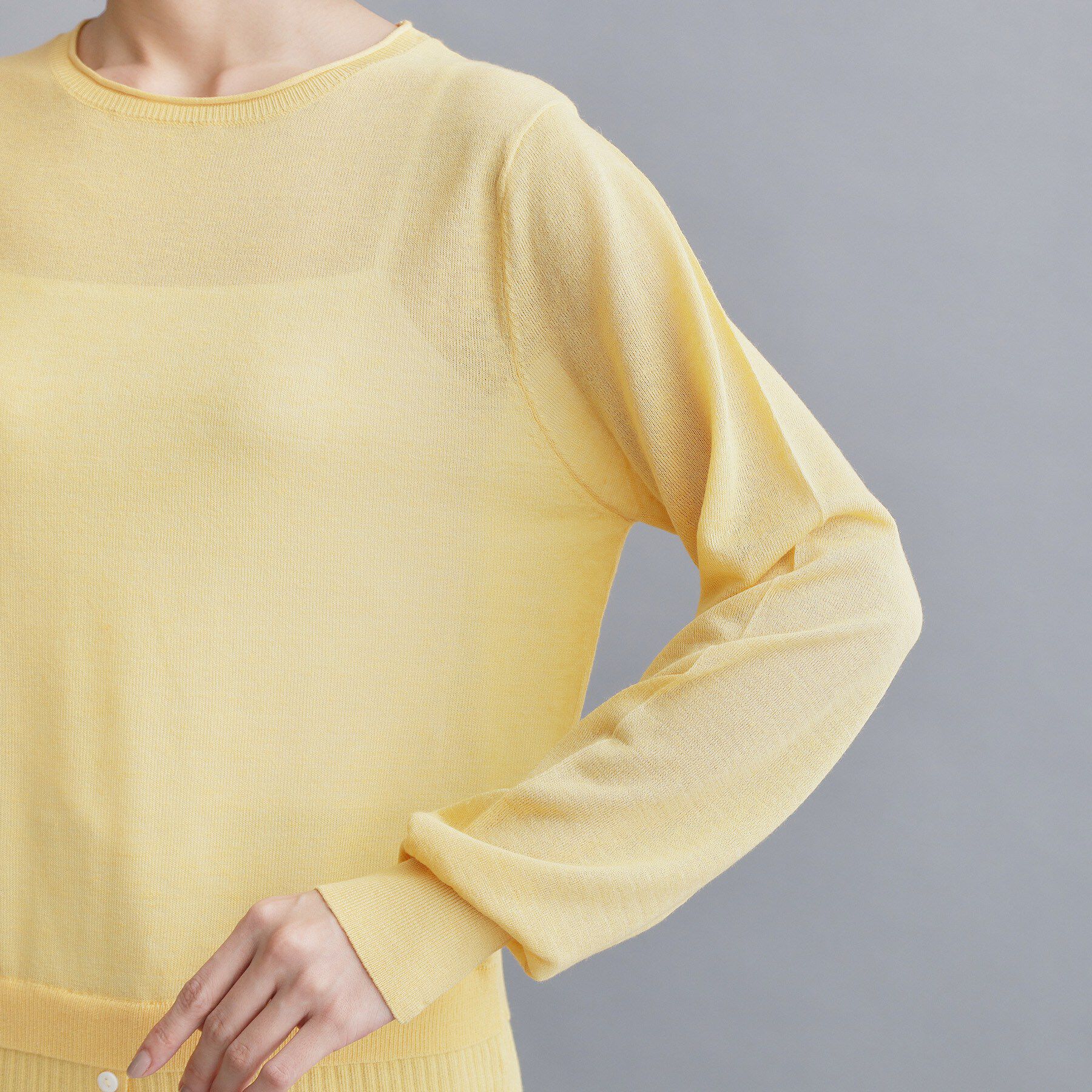 OPAQUE.CLIP「【es】シアーレイヤードニット【洗濯機OK/抗ピル】」|ニット・セーター|