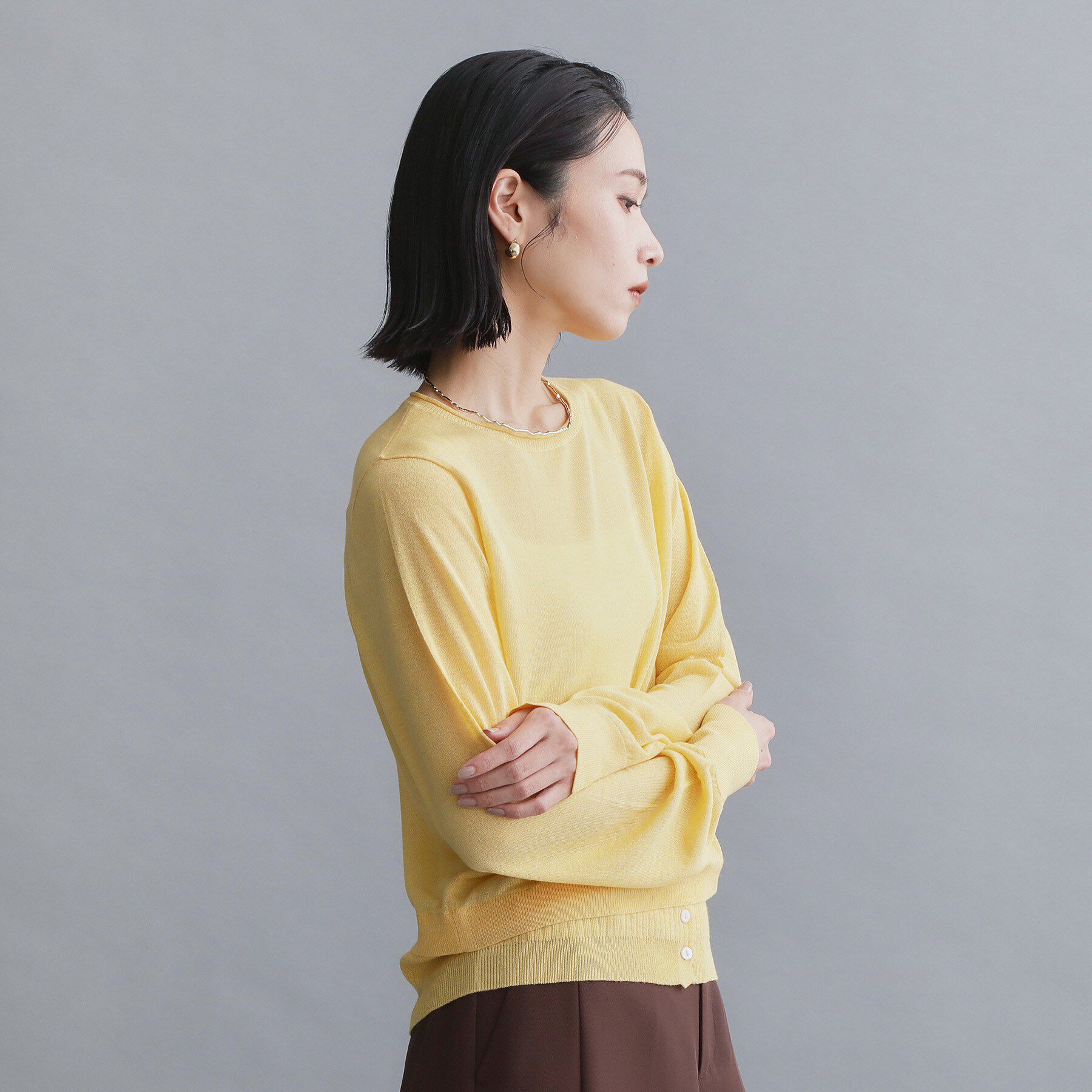 OPAQUE.CLIP「【es】シアーレイヤードニット【洗濯機OK/抗ピル】」|ニット・セーター|