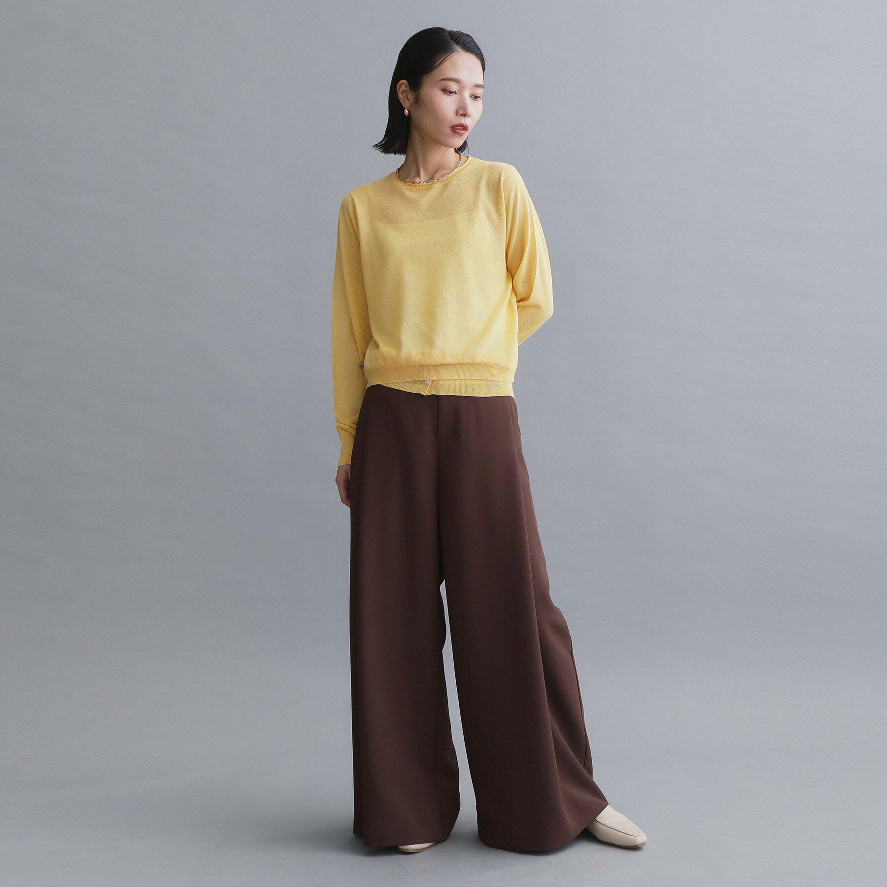 OPAQUE.CLIP「【es】シアーレイヤードニット【洗濯機OK/抗ピル】」|ニット・セーター|