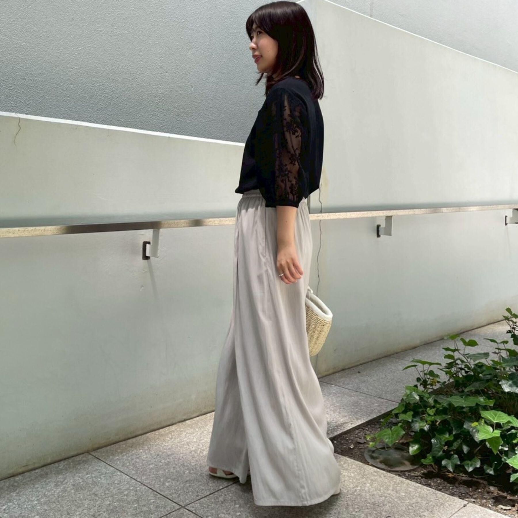 Couture broach「【接触冷感・UV・マシンウォッシャブル】袖レースデザイントップス」|Tシャツ・カットソー|