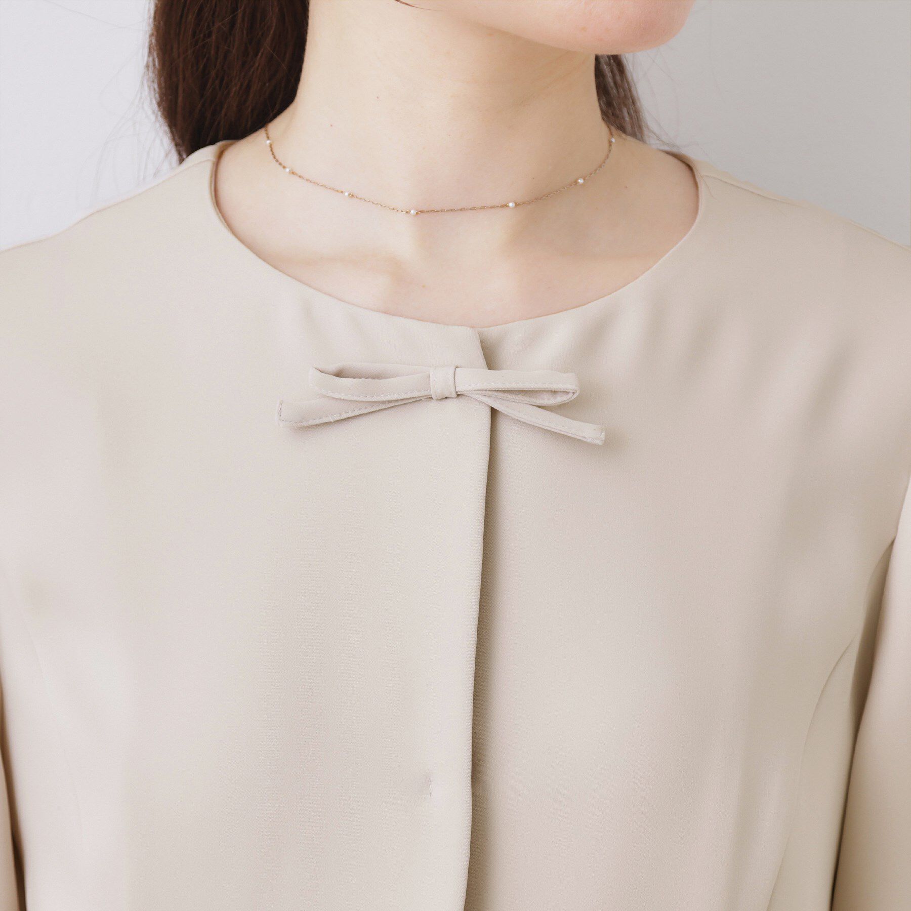 Couture broach「【ハレの日・通勤】リボンデザイン ペプラムブラウス」|シャツ・ブラウス|