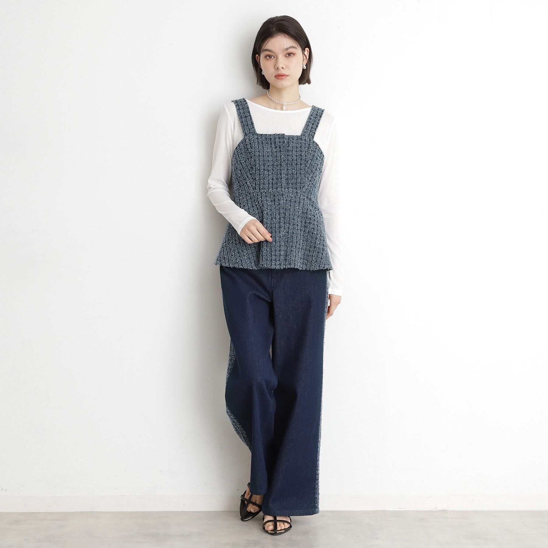 THE SHOP TK「ジャカードデニムビスチェ【洗濯機OK】」|ベスト・ジレ|