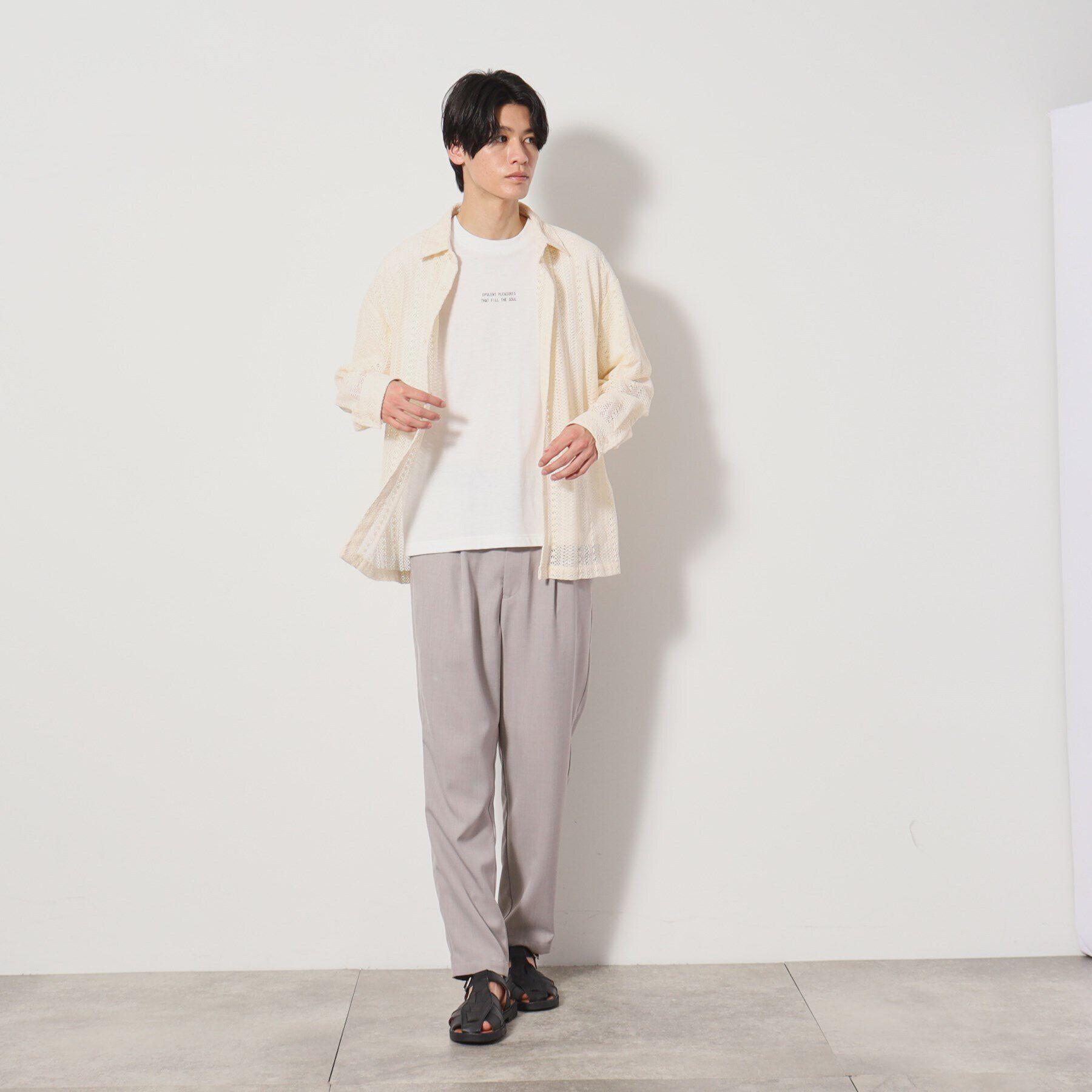 THE SHOP TK「レースシャツアンサンブル長袖シャツ・半袖Tシャツセットアイテム」|シャツ・ブラウス|