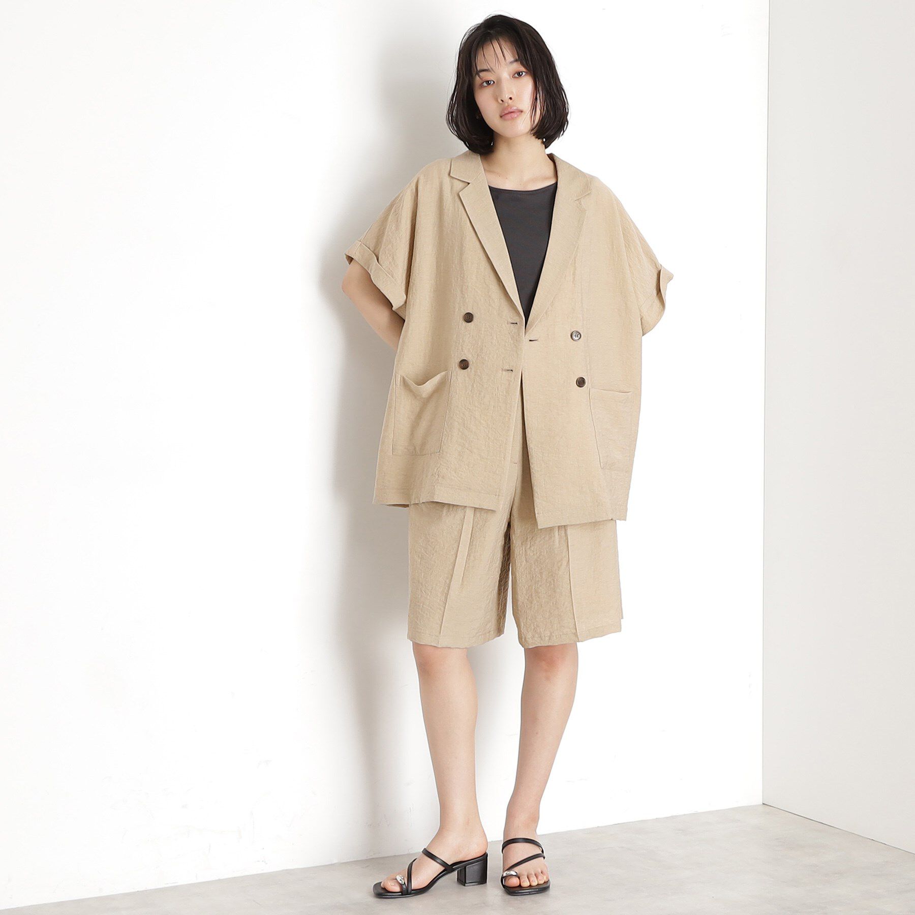 THE SHOP TK「リネン混ハーフパンツ【洗える/セットアップ可】」|その他|