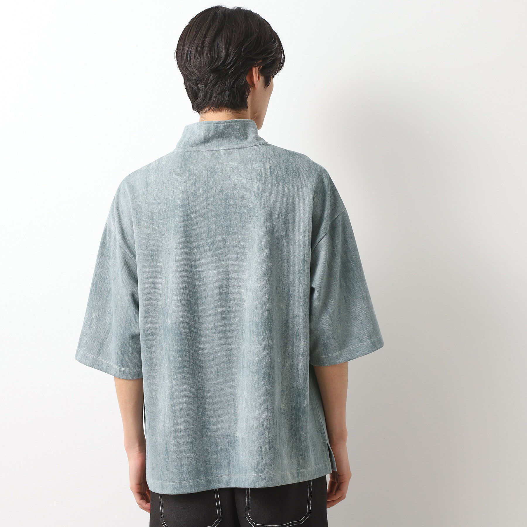 THE SHOP TK「スウェードプリントハーフジッププルオーバー　【オーバーサイズ/洗濯機OK】」|Tシャツ・カットソー|