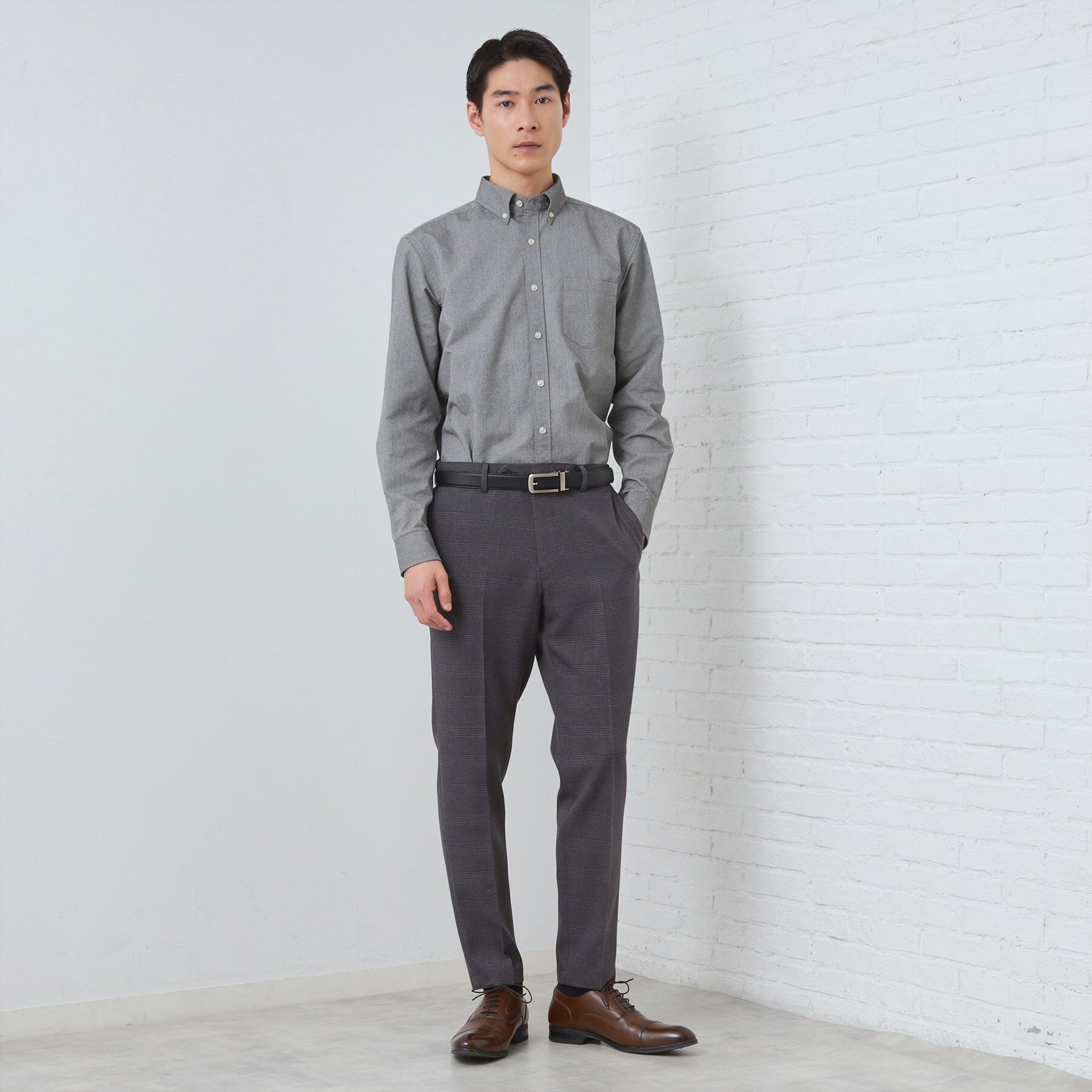 THE SHOP TK「【ON/OFF兼用】シャンブレー オックスシャツ 洗濯機OK / 吸水速乾 / 汗じみ防止」|シャツ・ブラウス|