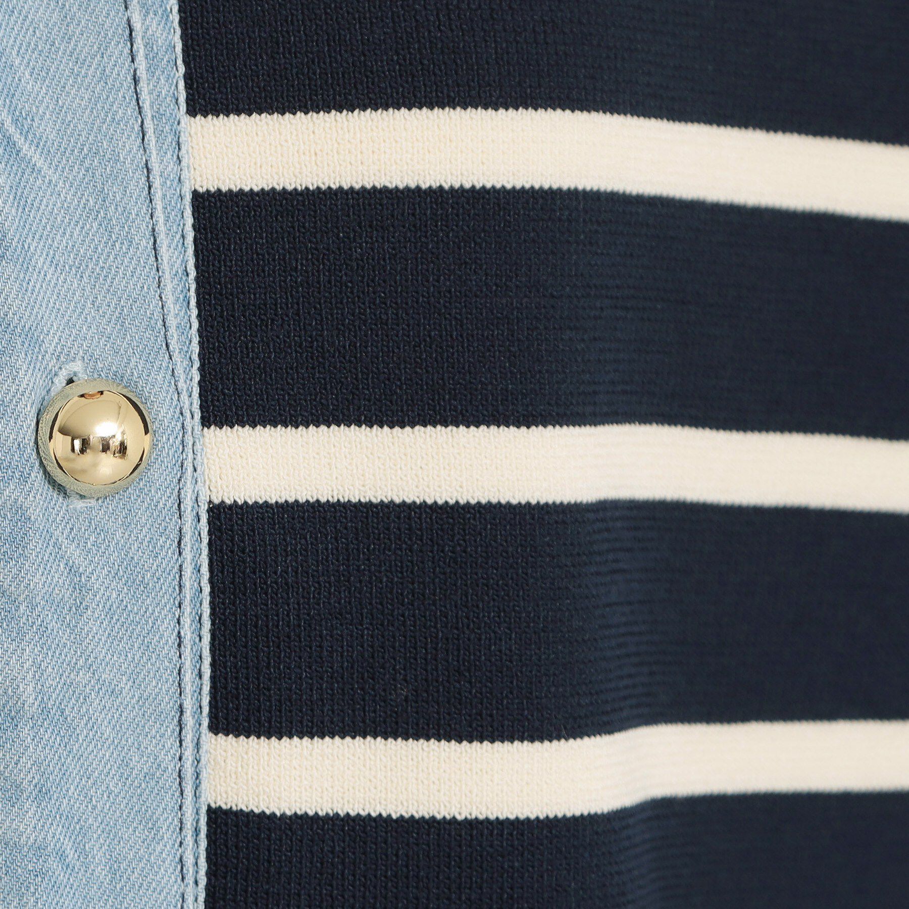 THE SHOP TK「デニム切替カーディガン」|カーディガン|