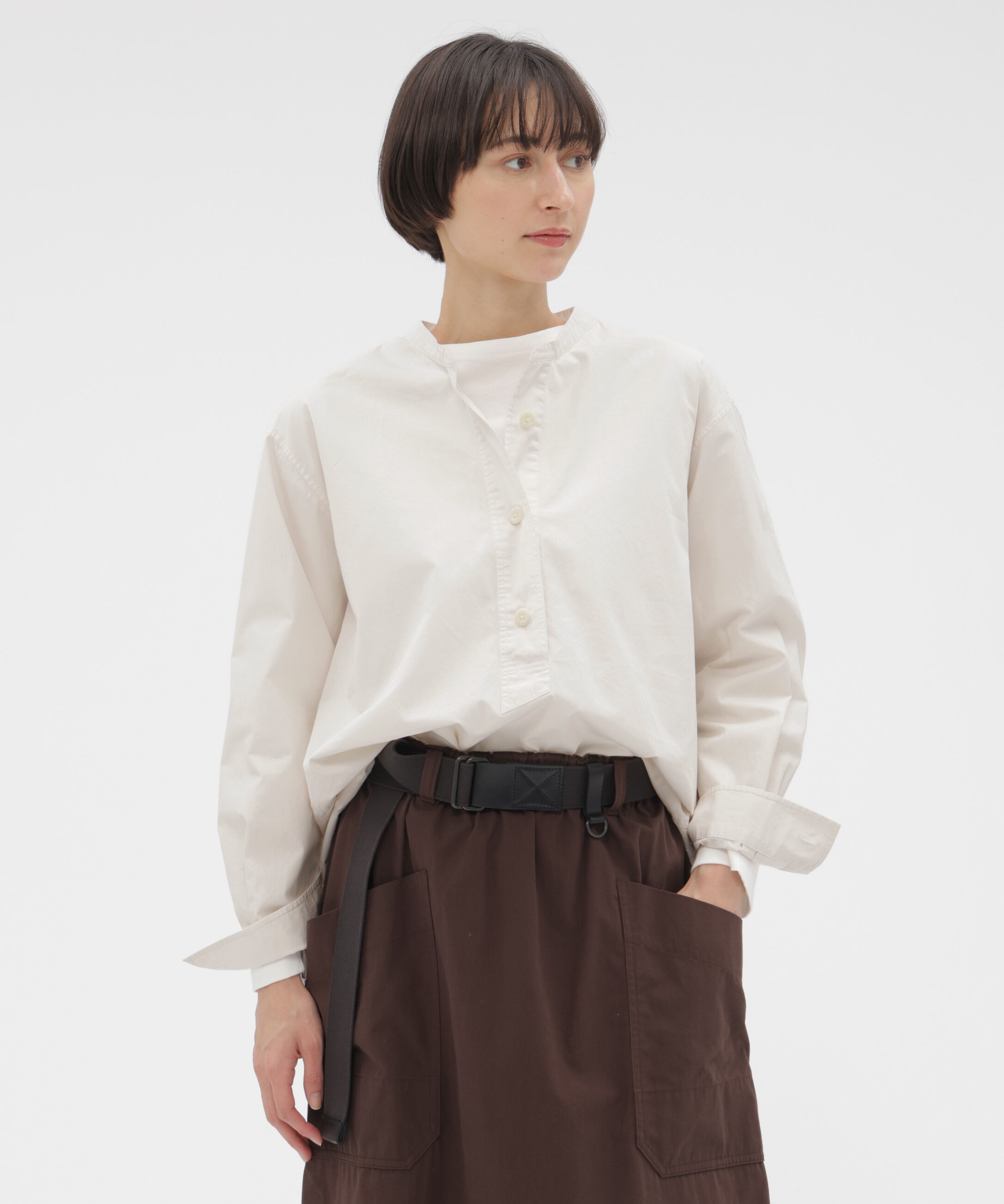 MHL.「COMPACT COTTON POPLIN SHIRT」|シャツ・ブラウス|ECRU2