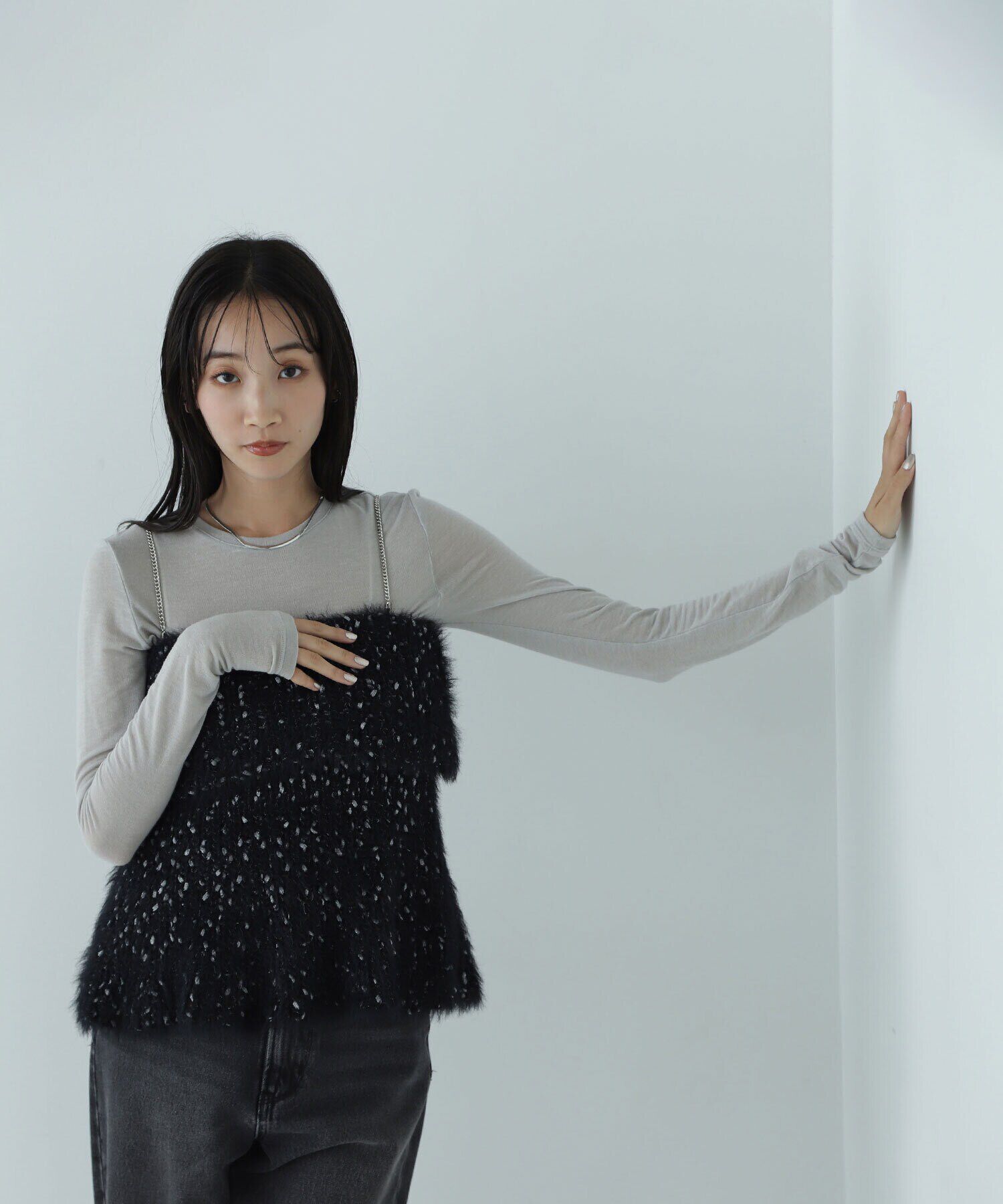  「ミックスシャギーニットキャミソール　24AW」|ニット・セーター|