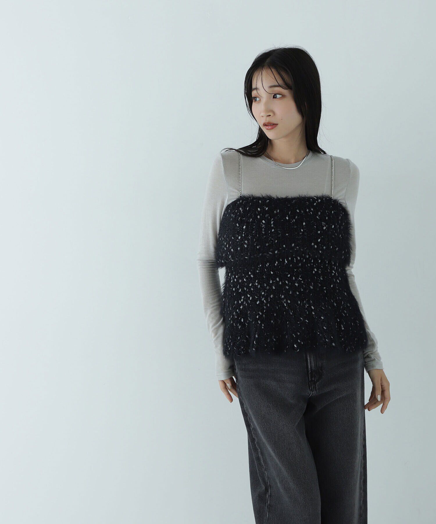  「ミックスシャギーニットキャミソール　24AW」|ニット・セーター|