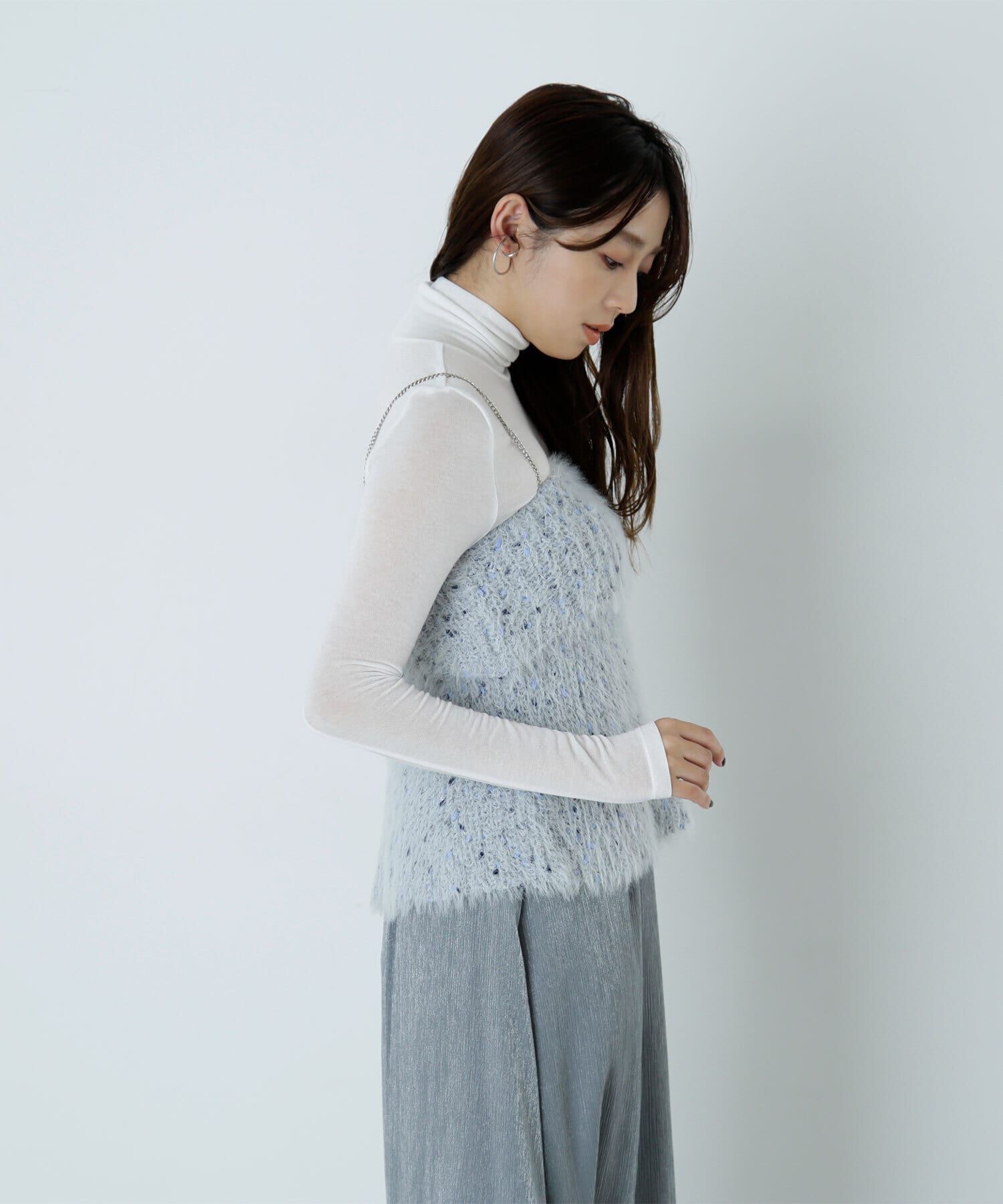  「ミックスシャギーニットキャミソール　24AW」|ニット・セーター|