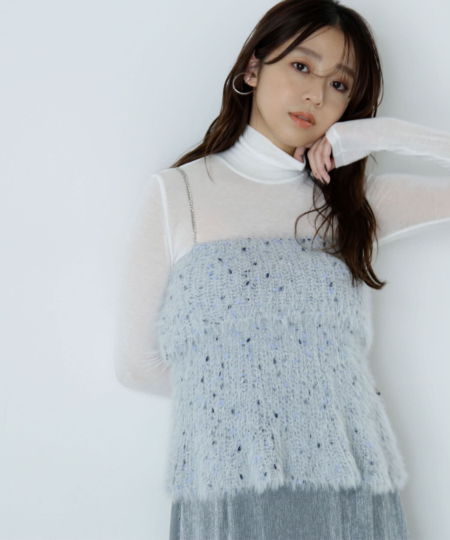  「ミックスシャギーニットキャミソール　24AW」|ニット・セーター|