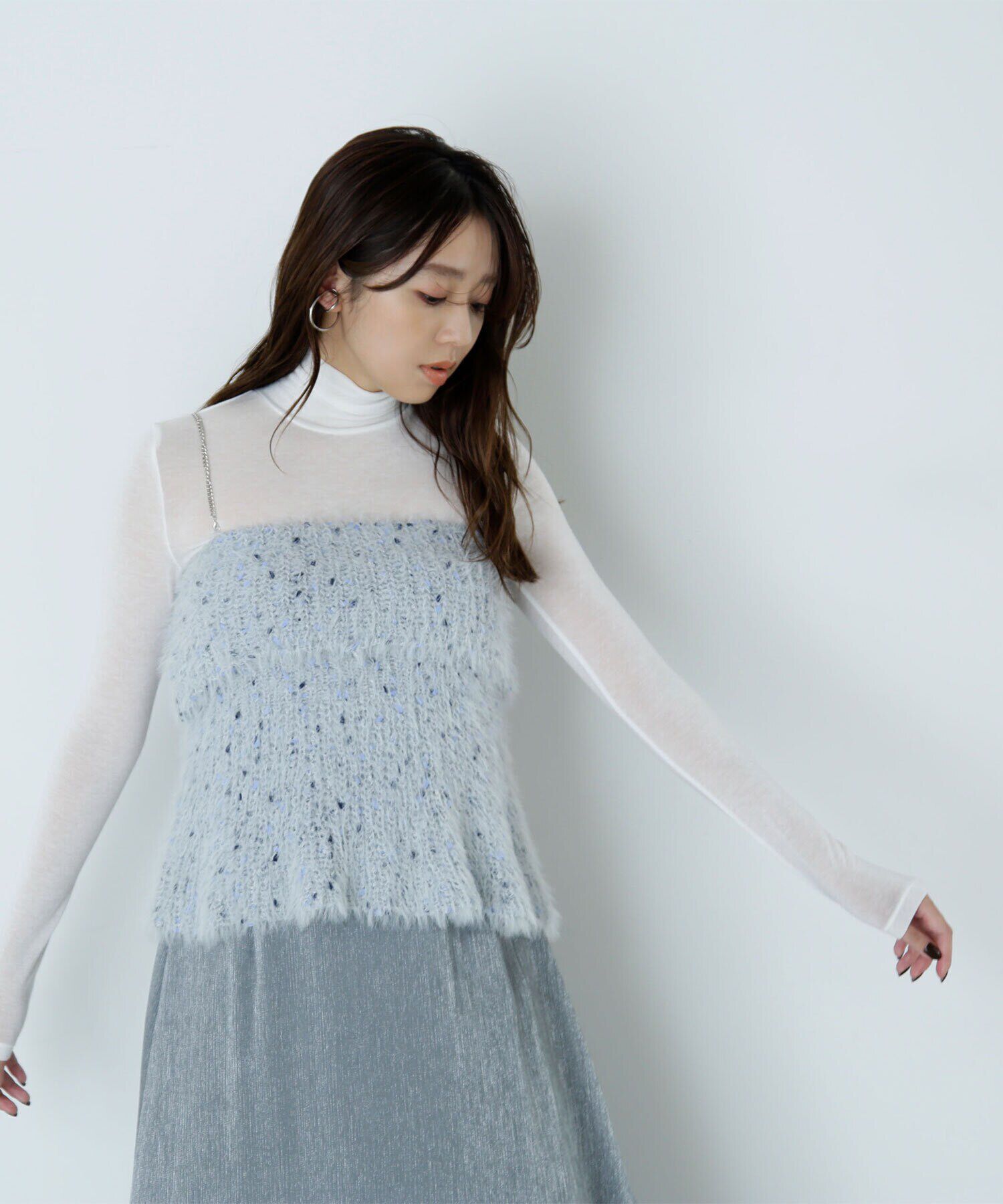  「ミックスシャギーニットキャミソール　24AW」|ニット・セーター|