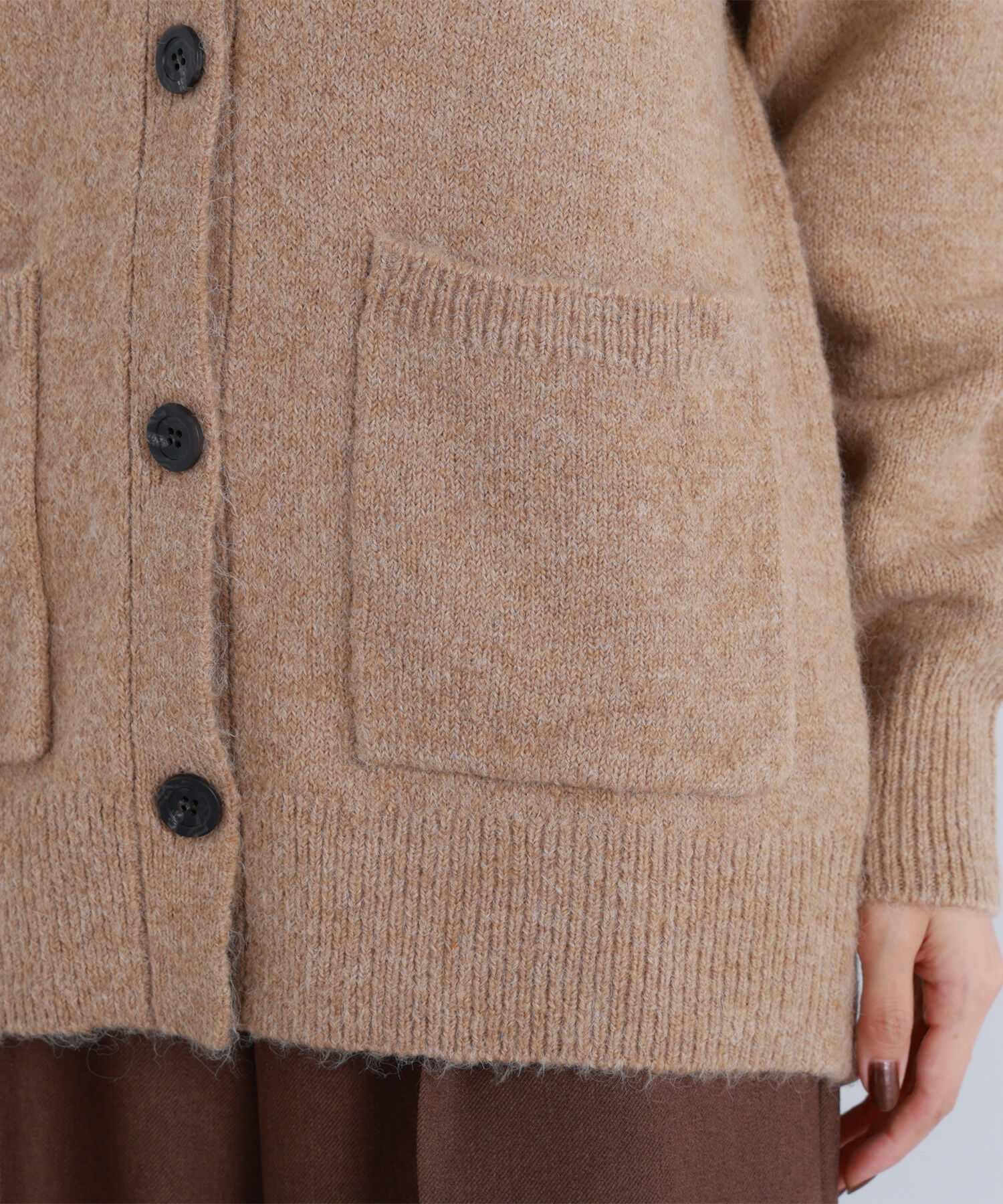  「フェイクファー付ボクシーカーディガン」|ニット・セーター|