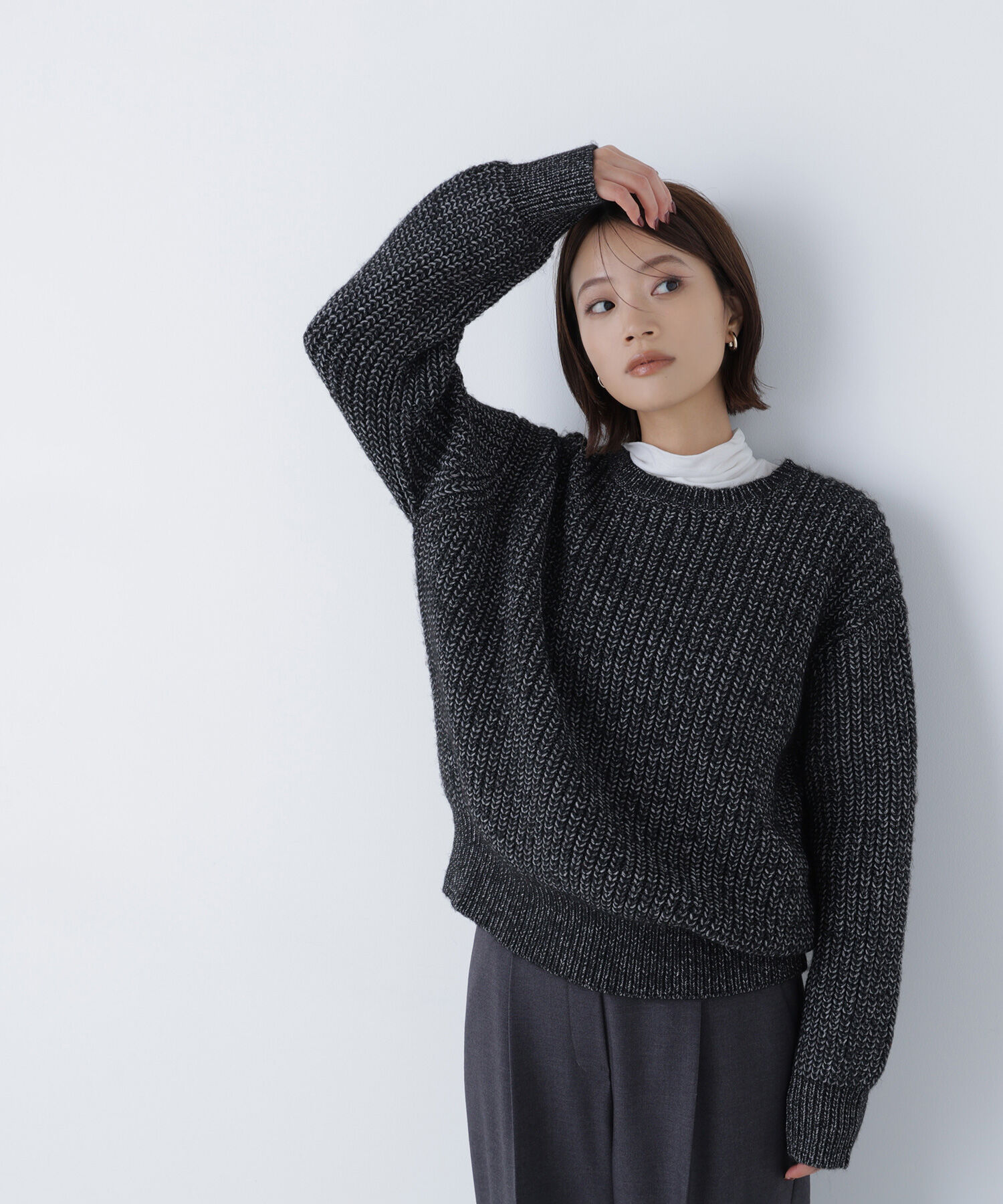  「ローゲージボクシーニット」|ニット・セーター|ブラック