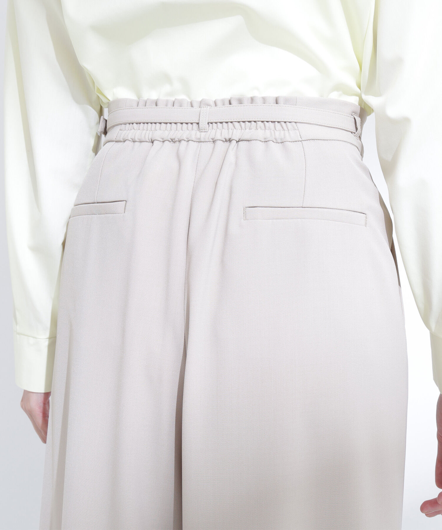  「ベルテッドタックワイドパンツ」|その他|