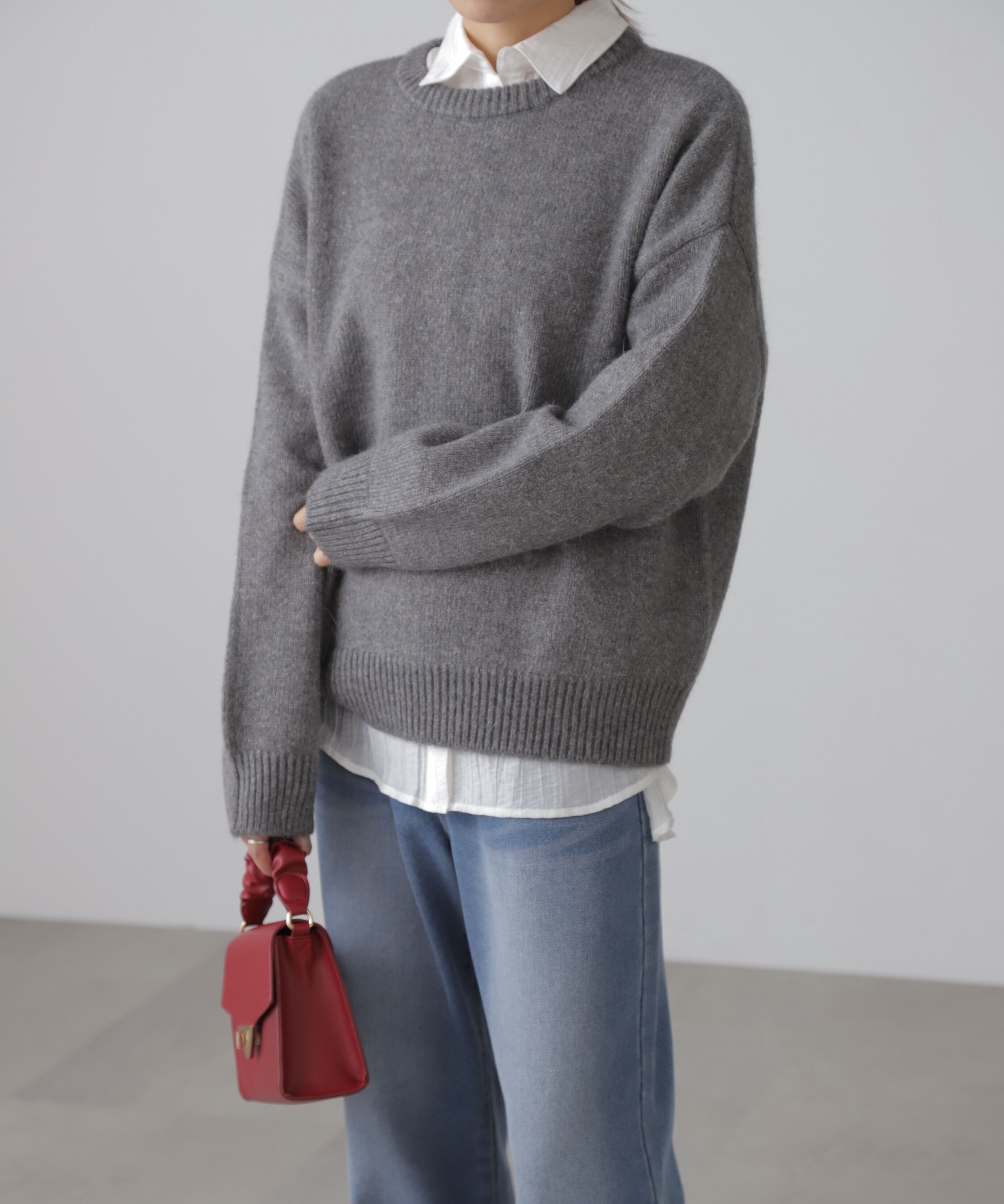  「オーバーサイズチュニック丈ニット」|ニット・セーター|