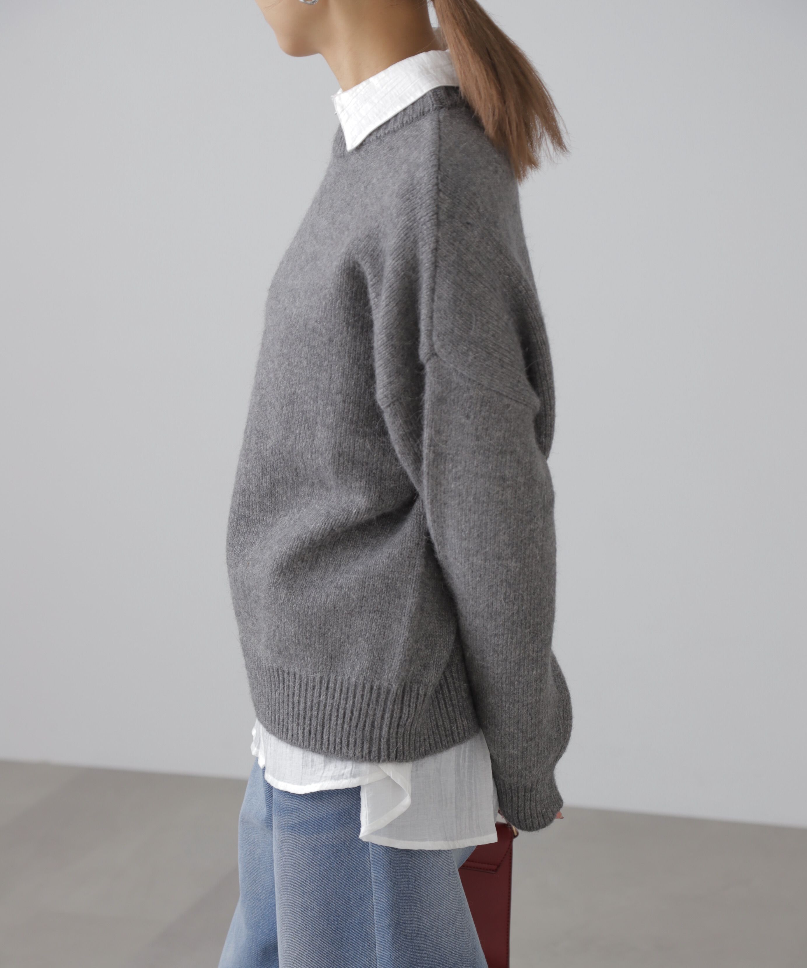  「オーバーサイズチュニック丈ニット」|ニット・セーター|