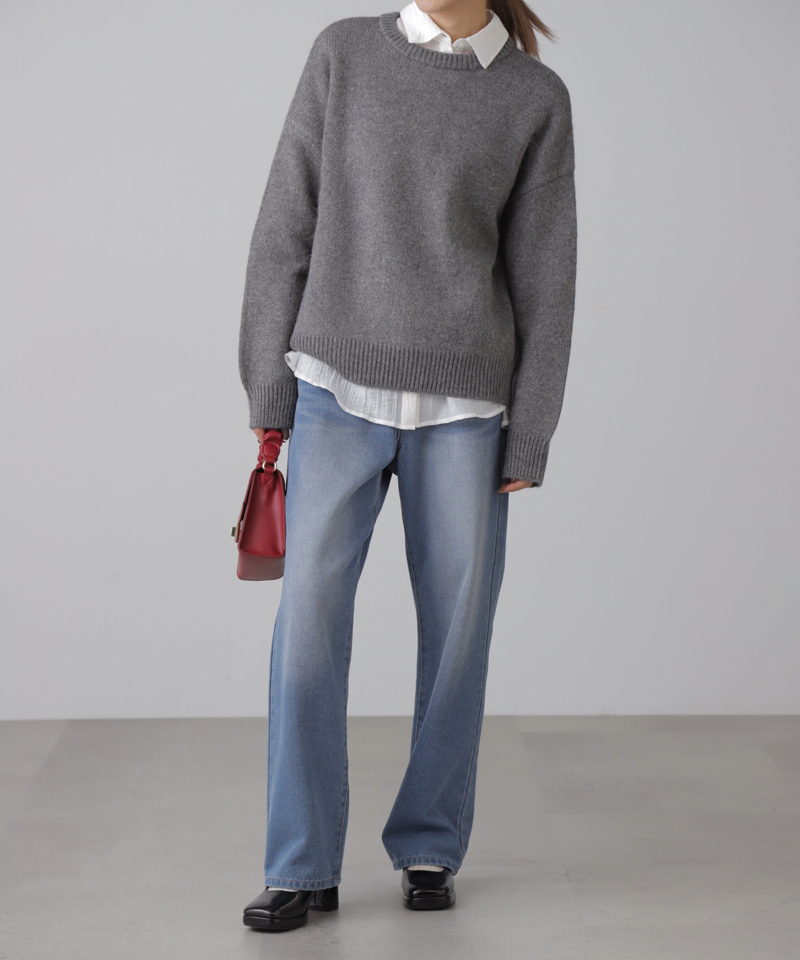  「オーバーサイズチュニック丈ニット」|ニット・セーター|