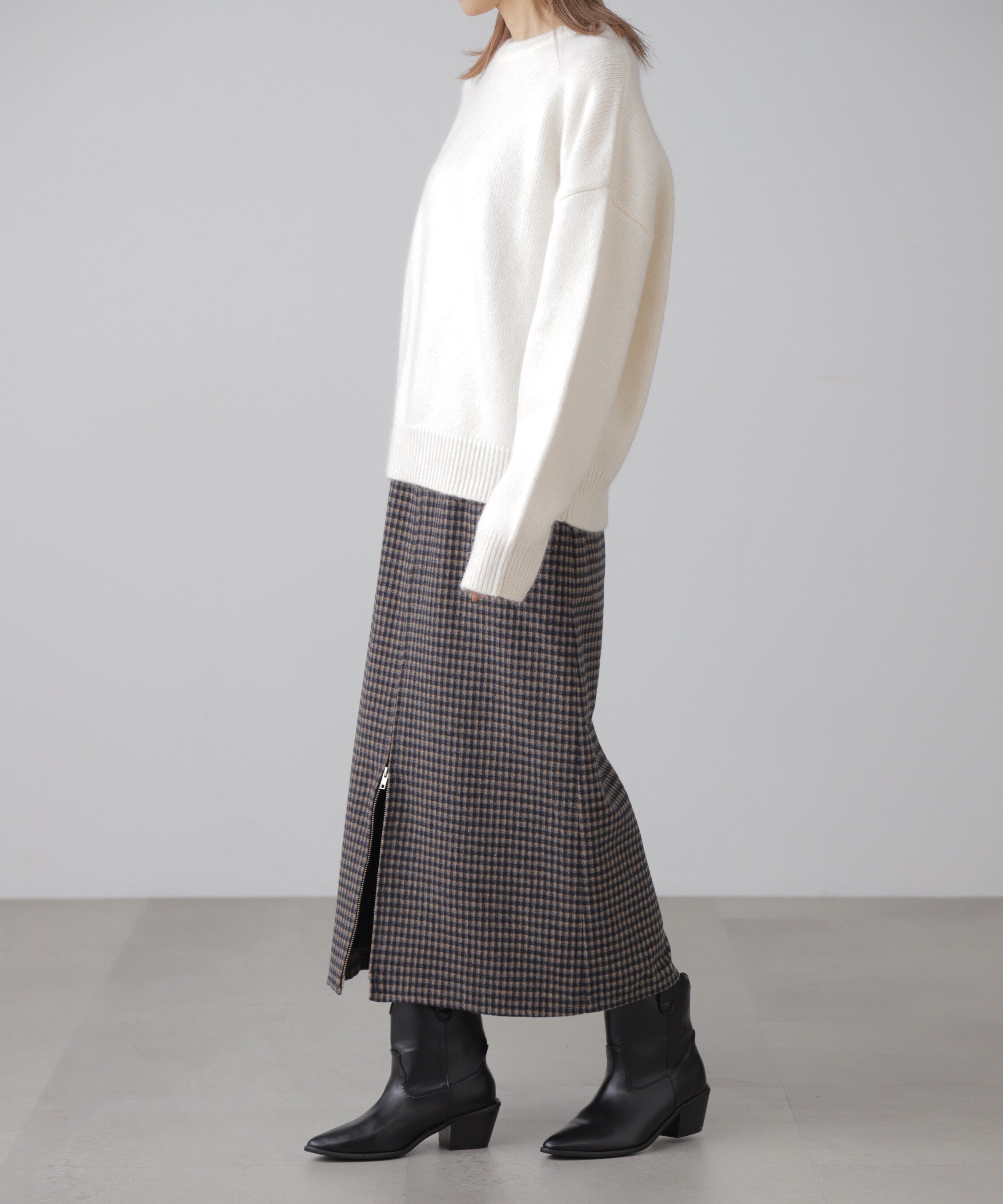  「オーバーサイズチュニック丈ニット」|ニット・セーター|