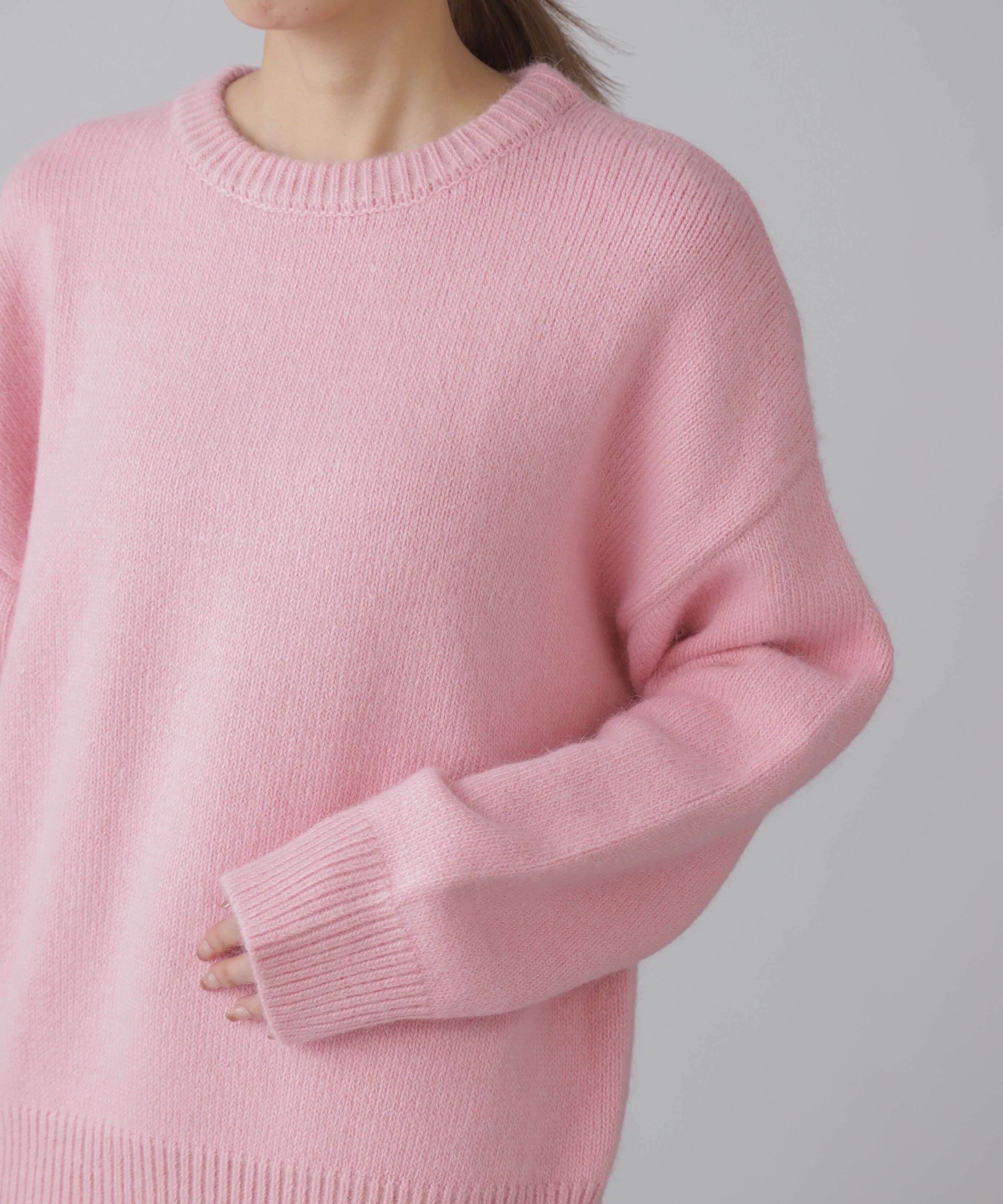  「オーバーサイズチュニック丈ニット」|ニット・セーター|