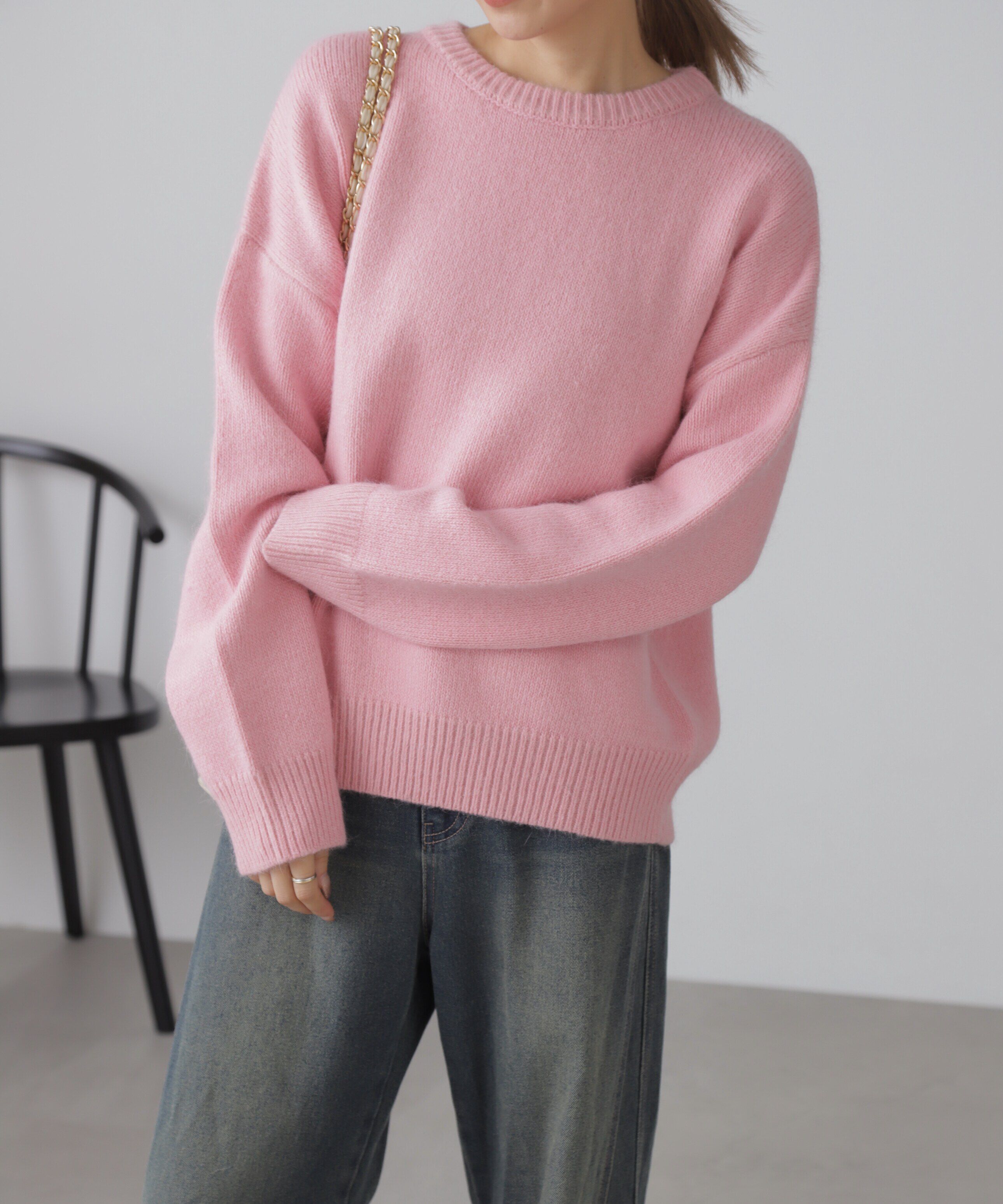  「オーバーサイズチュニック丈ニット」|ニット・セーター|