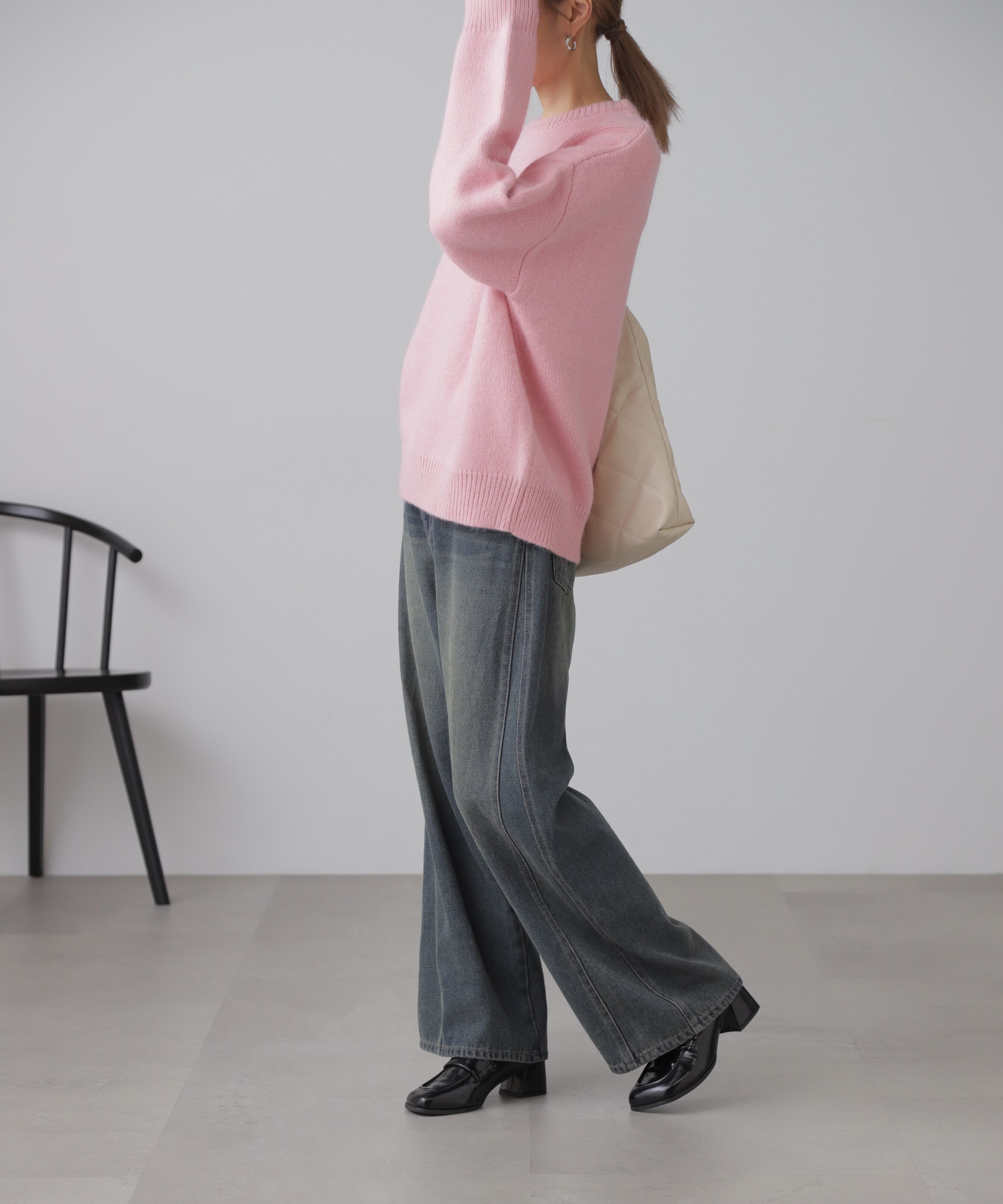  「オーバーサイズチュニック丈ニット」|ニット・セーター|