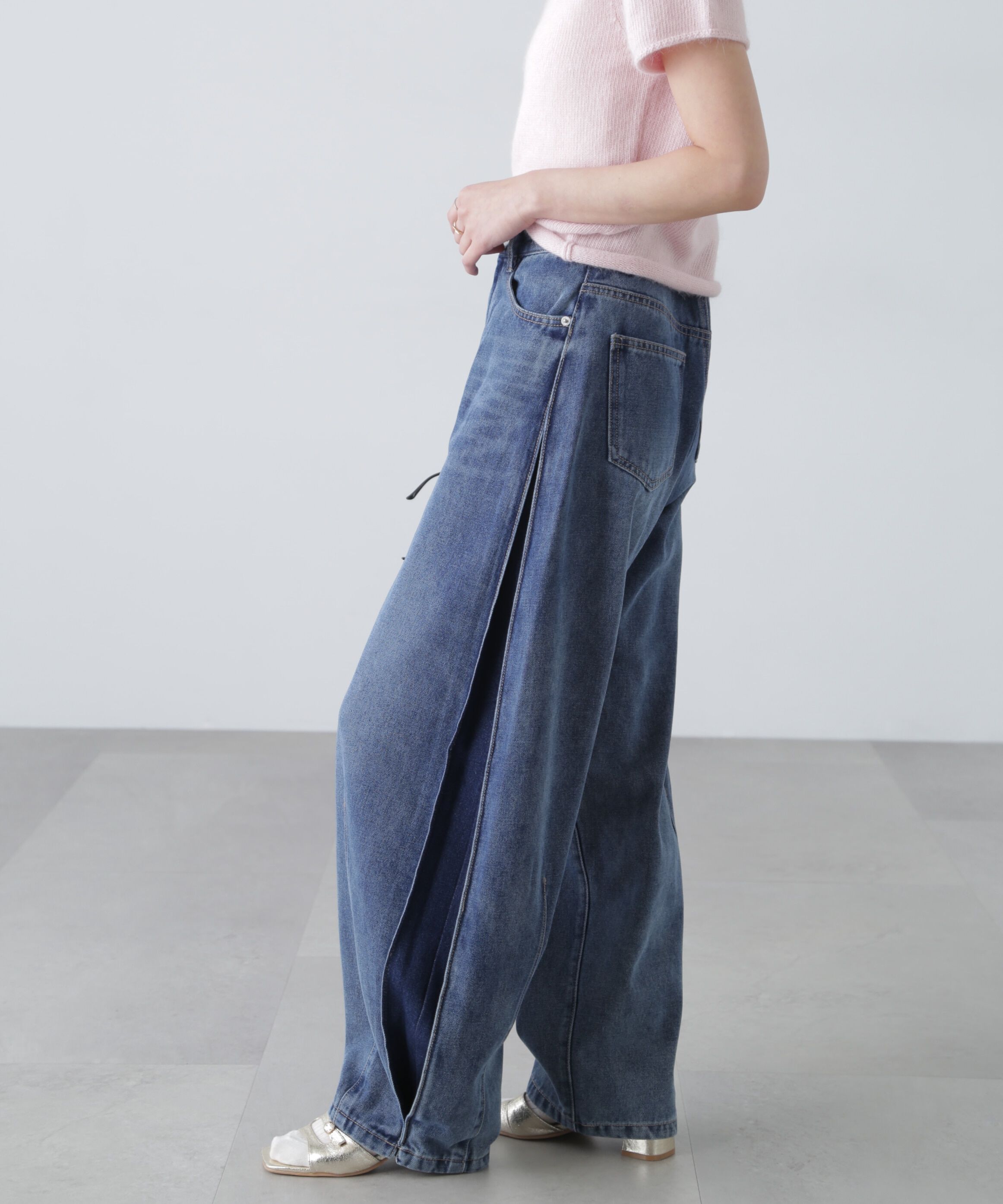  「[低身長サイズ/Sシリーズ]サイドタックカーブデニムパンツ」|その他|