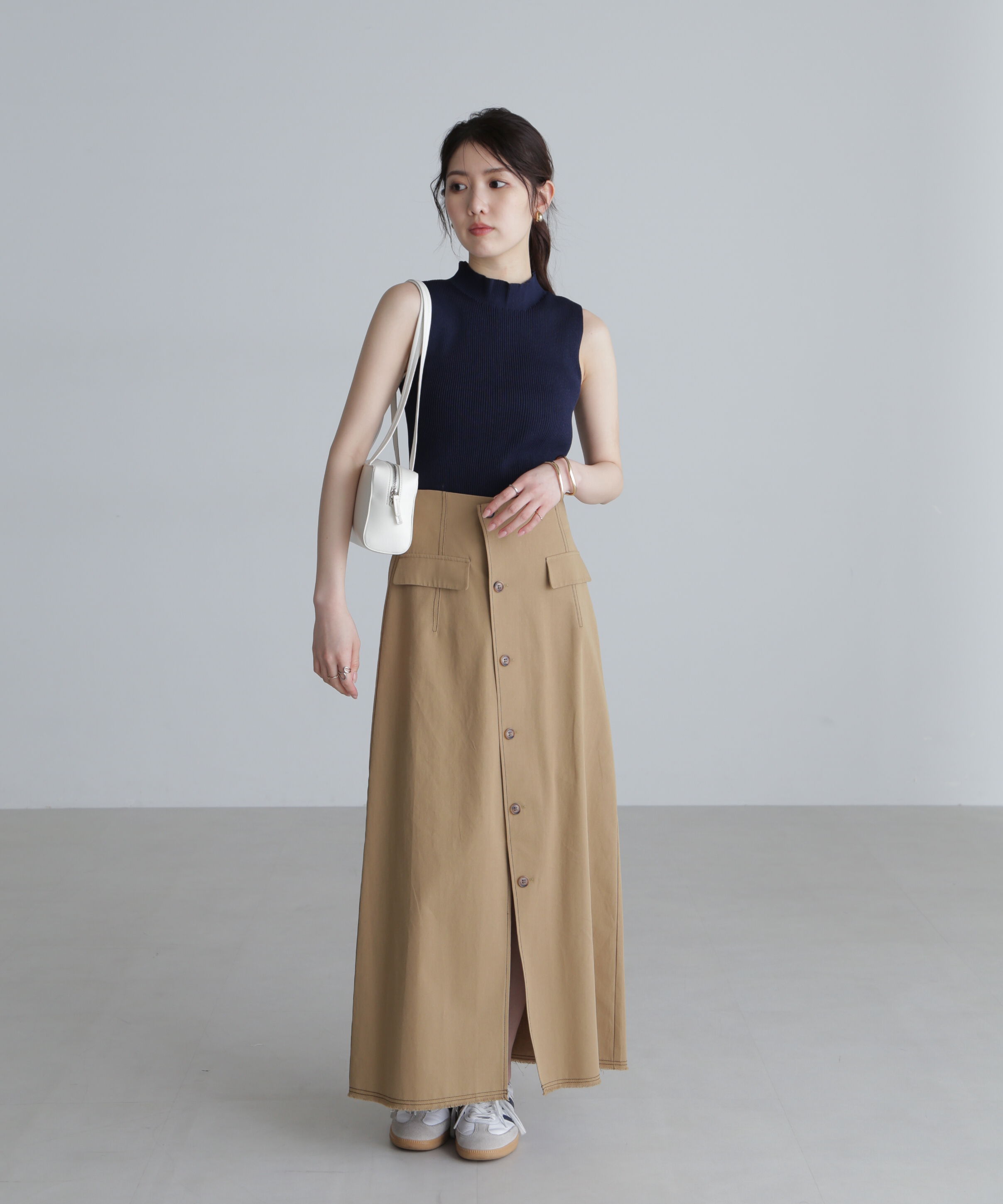  「〈洗える〉マシンウォッシャブルノースリーブニット」|ニット・セーター|