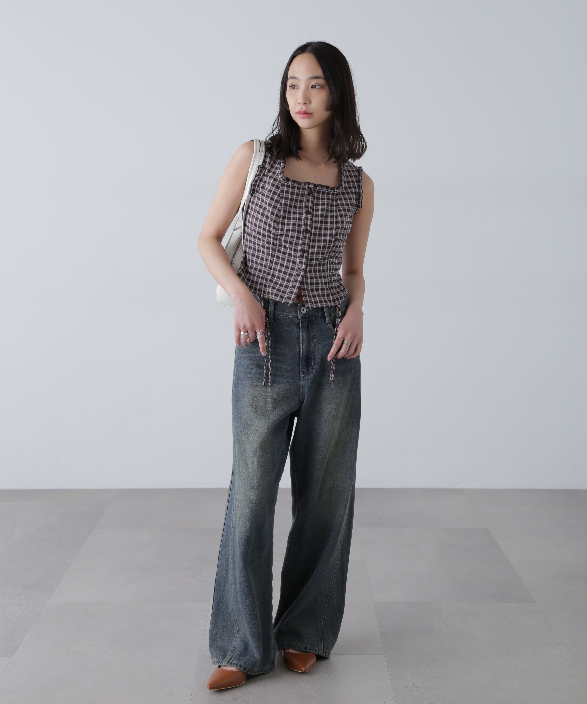  「ドロストノースリーブブラウス」|シャツ・ブラウス|