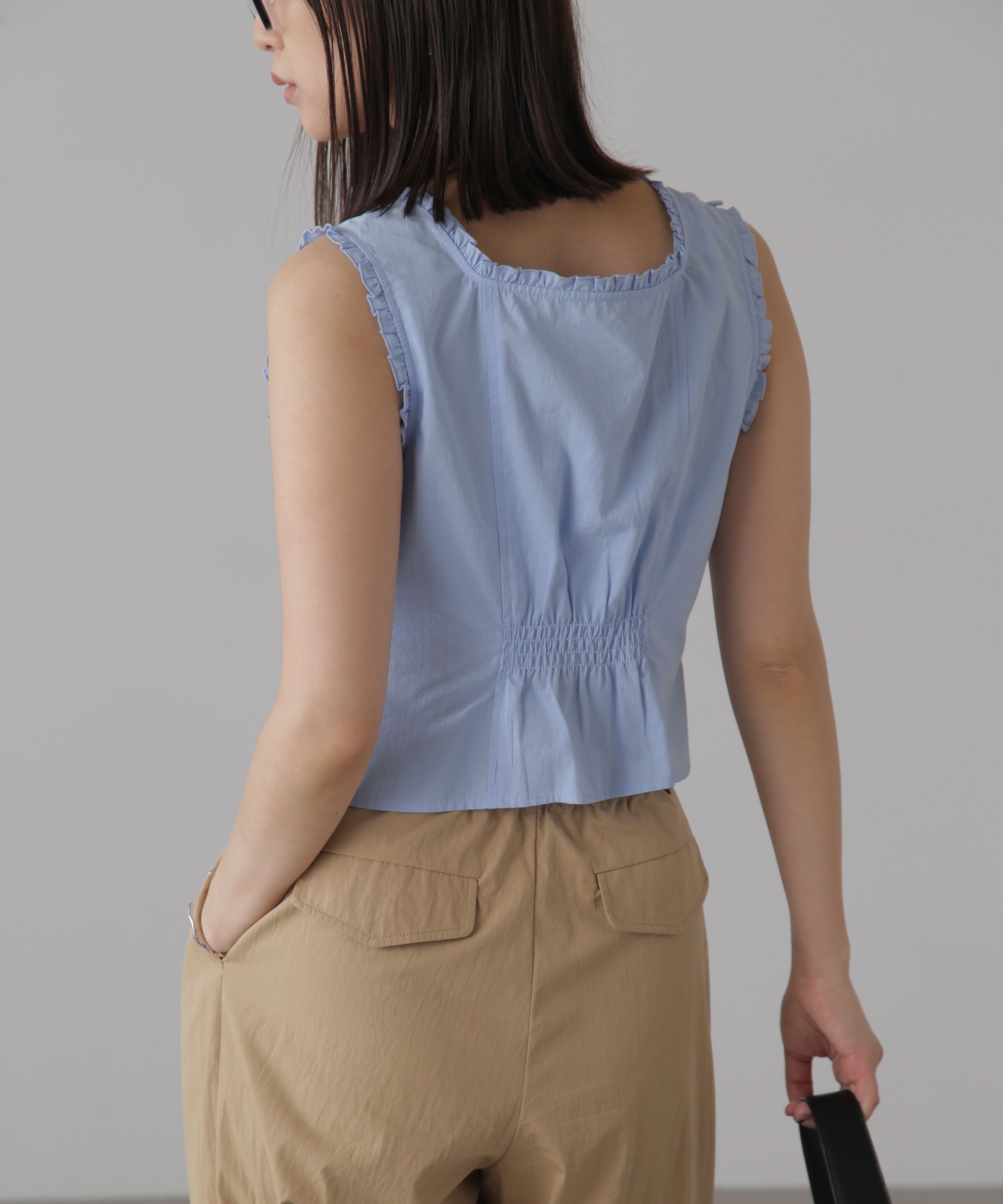  「ドロストノースリーブブラウス」|シャツ・ブラウス|
