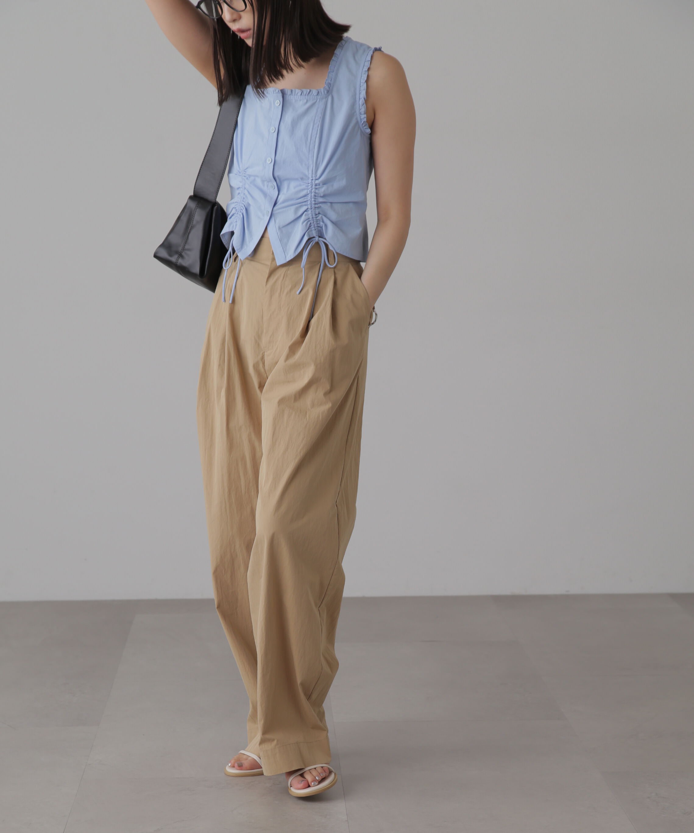  「ドロストノースリーブブラウス」|シャツ・ブラウス|