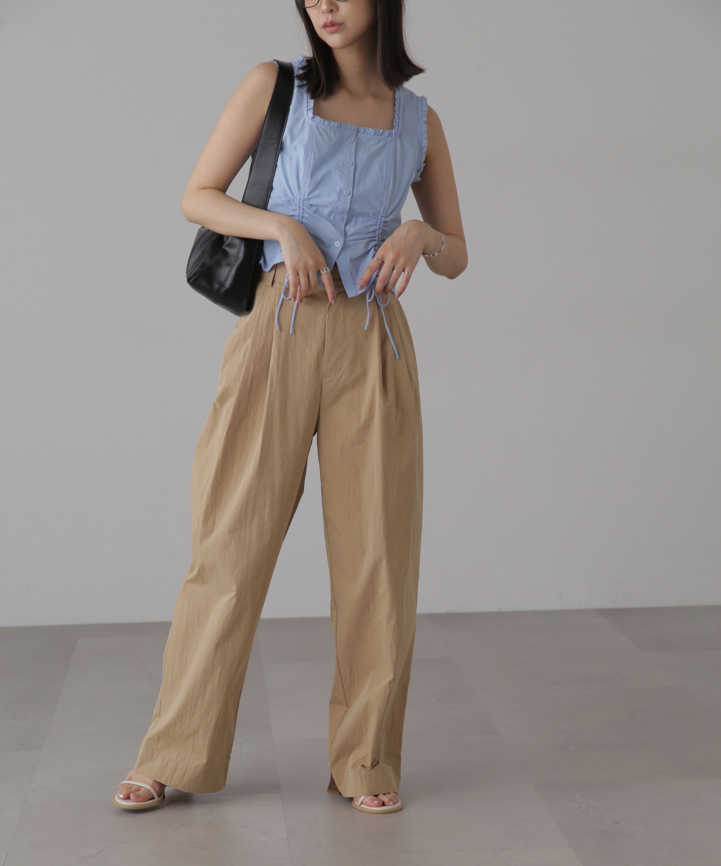  「ドロストノースリーブブラウス」|シャツ・ブラウス|