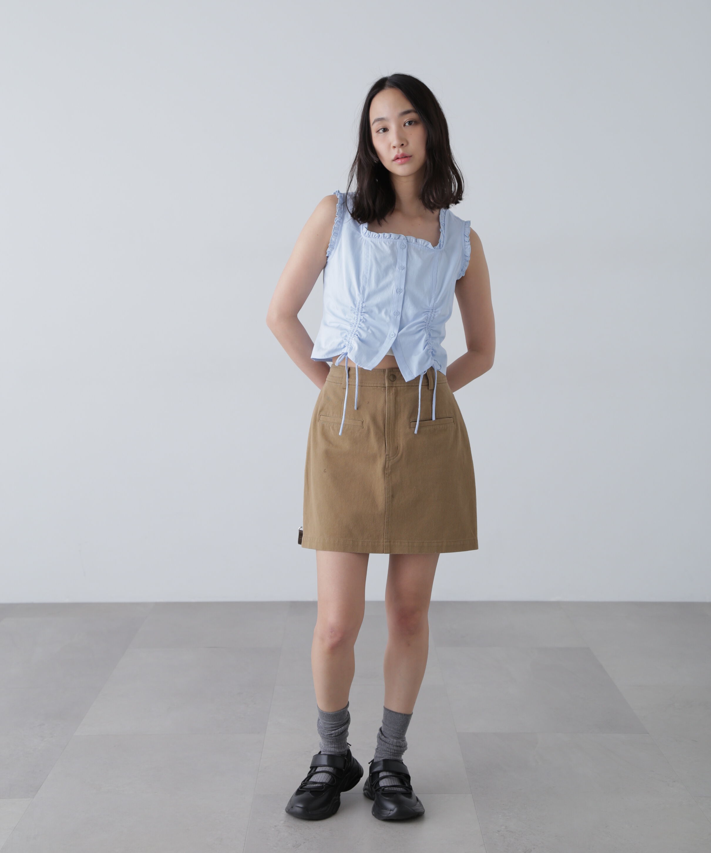  「ドロストノースリーブブラウス」|シャツ・ブラウス|