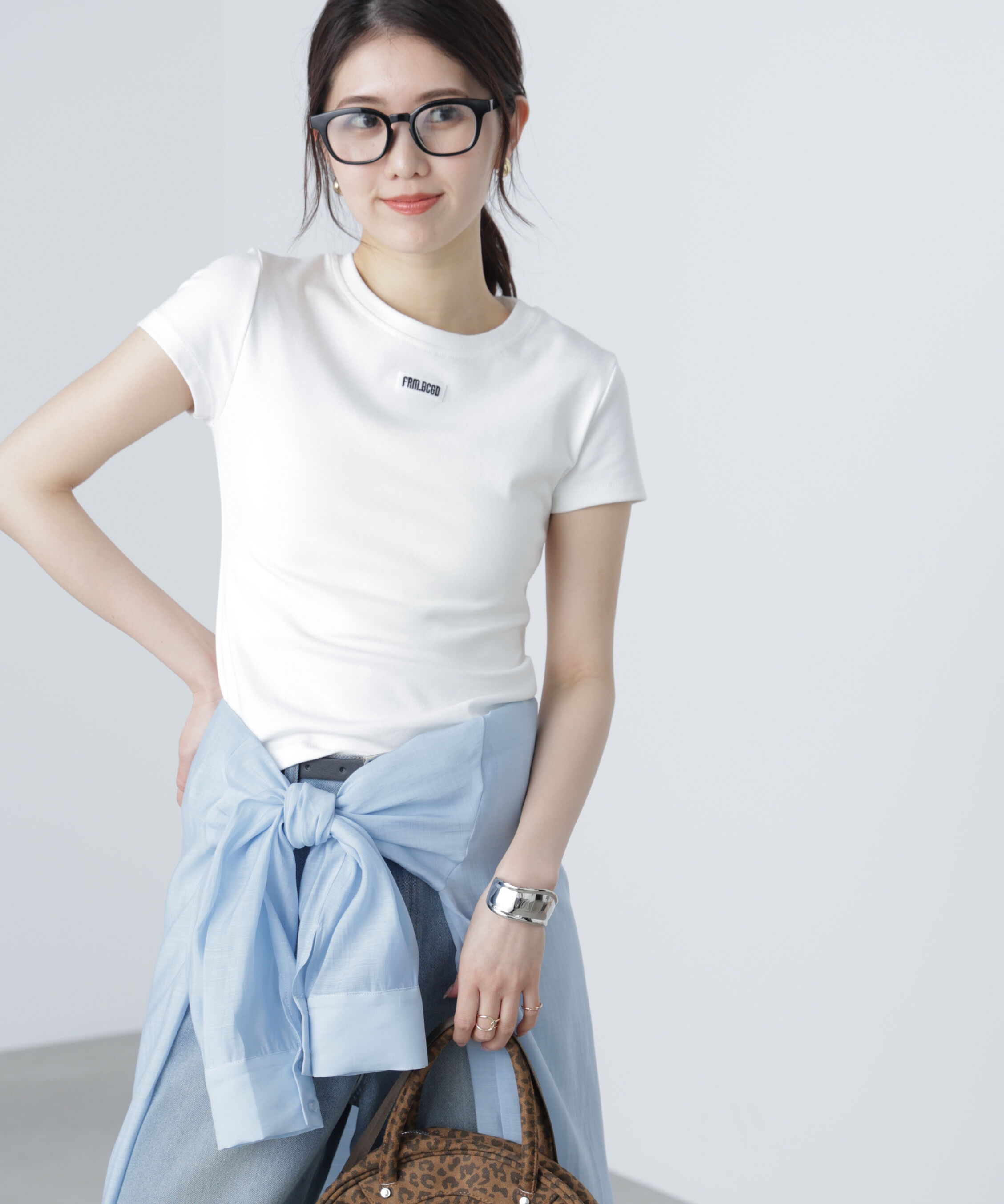  「ロゴ刺繍タグTシャツ」|Tシャツ・カットソー|ホワイト