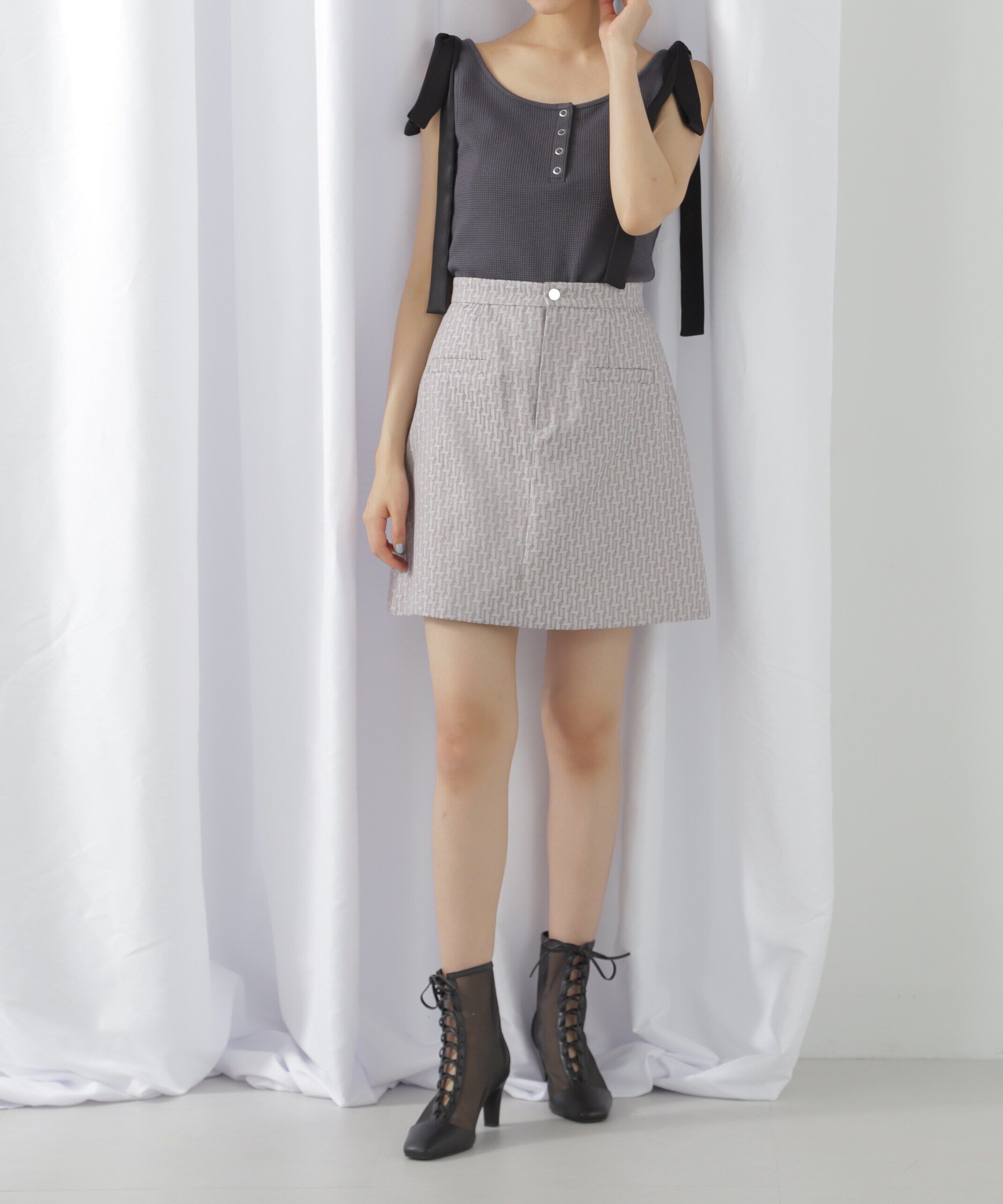  「モノグラムジャガードミニスカート」|スカート|