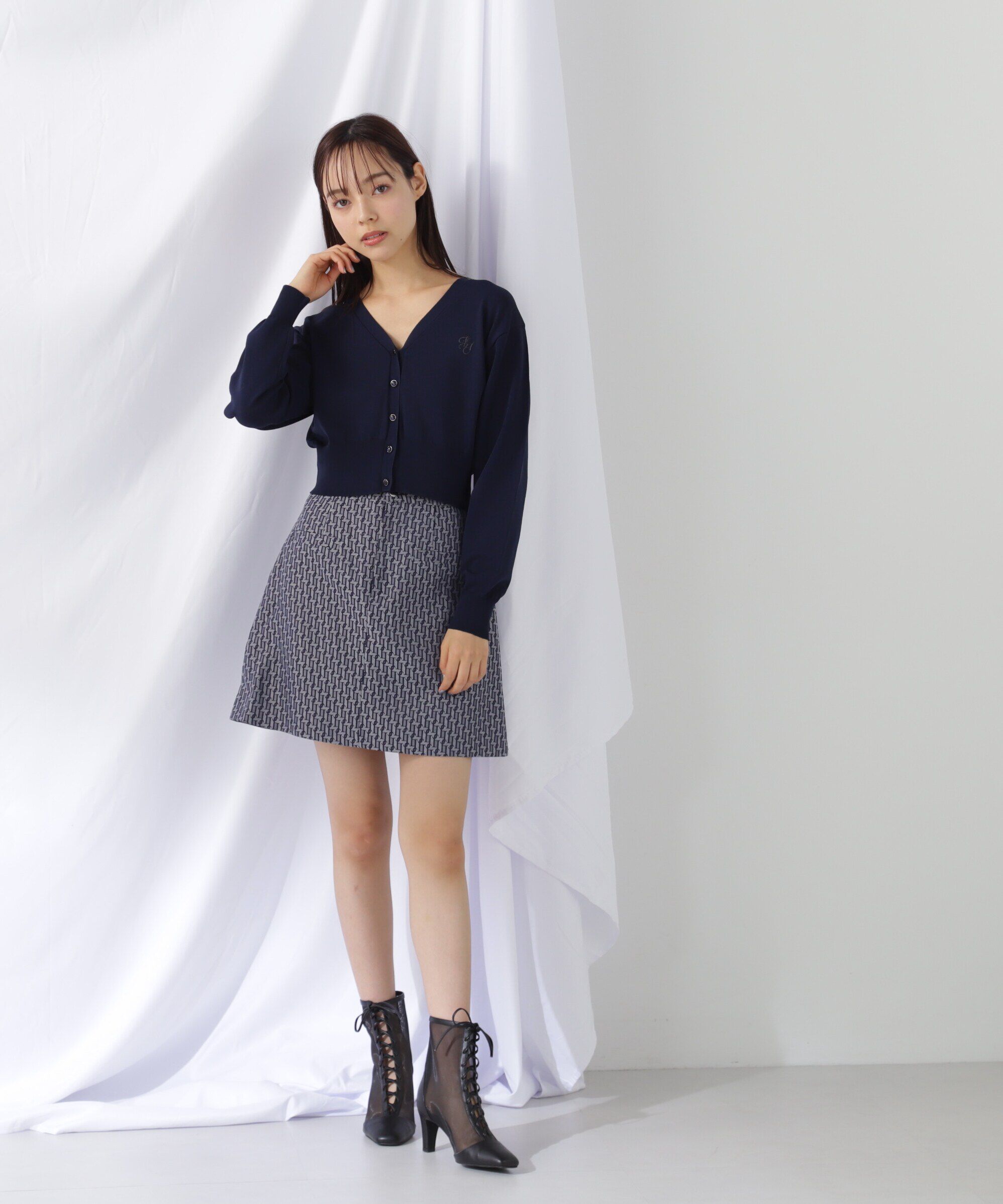  「モノグラムジャガードミニスカート」|スカート|