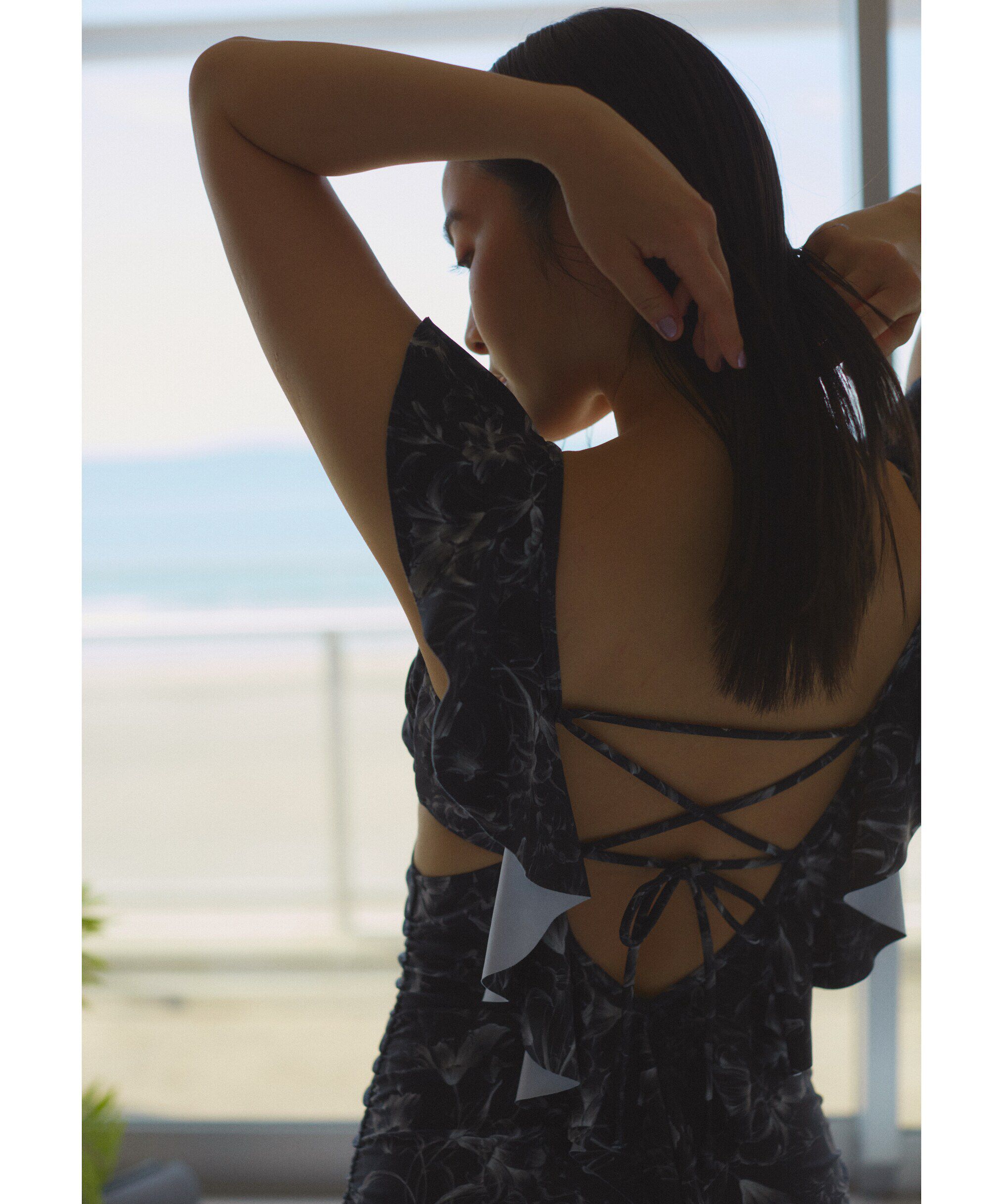  「バックレースアップフリルワンピース」|ビキニ|