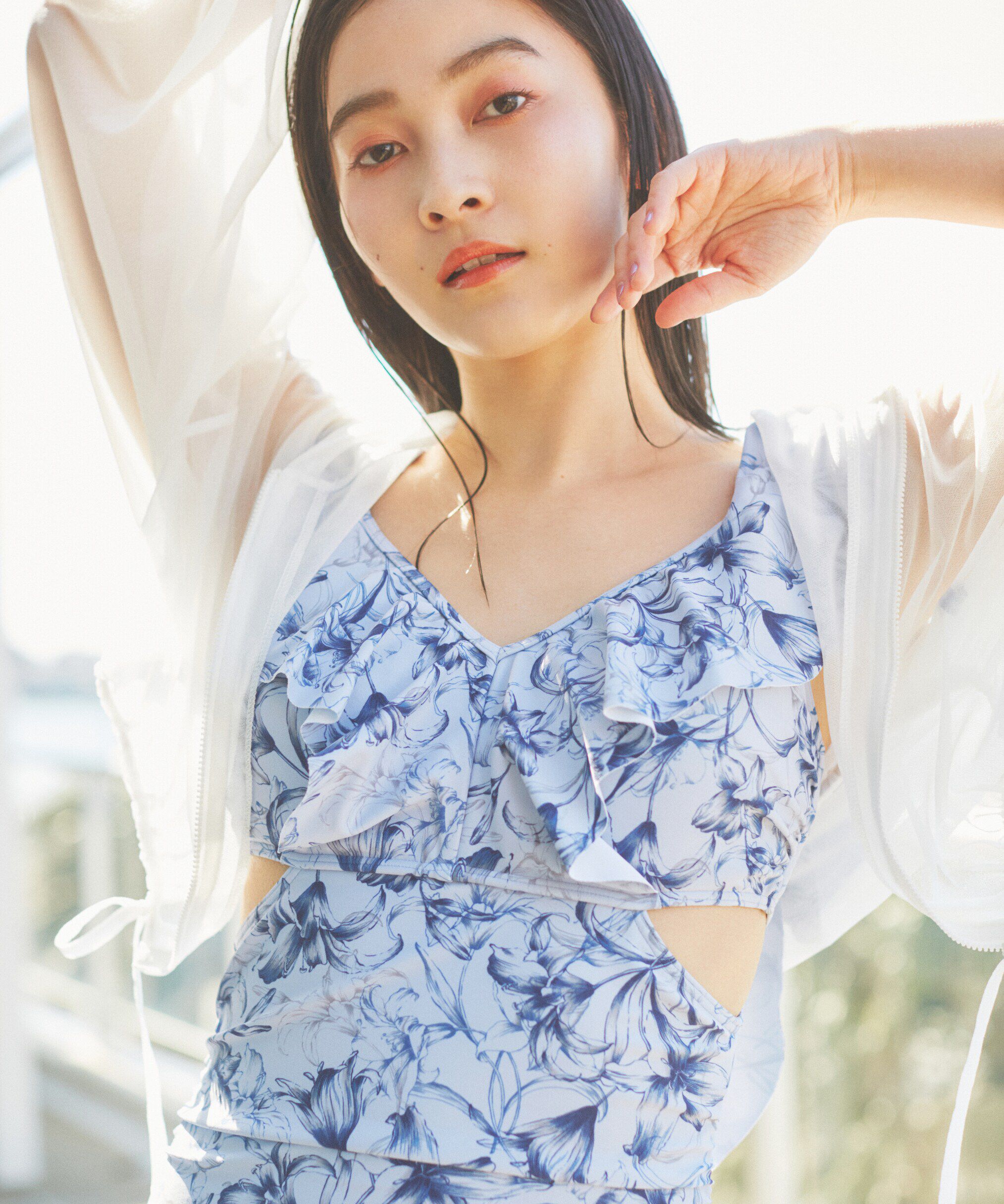  「バックレースアップフリルワンピース」|ビキニ|